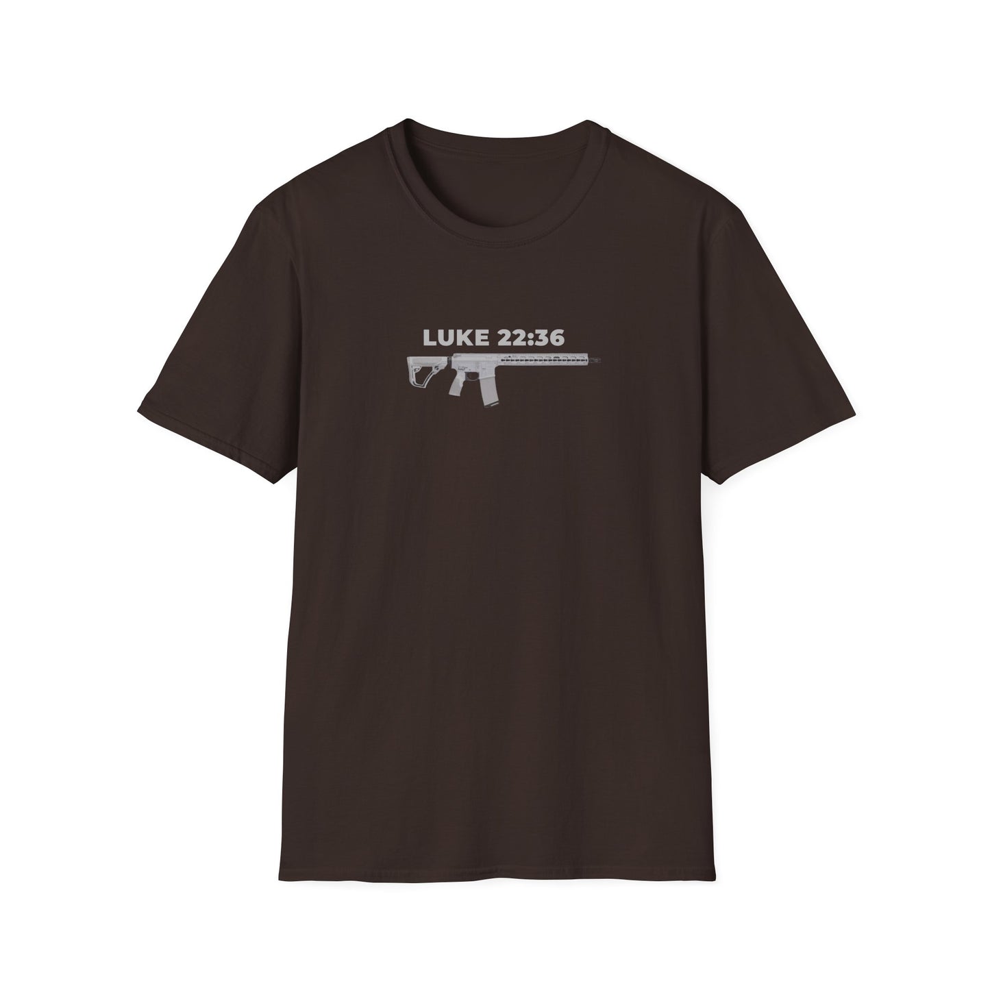 Sell your cloak and buy a sword — "Luke 22:36" Rifle Graphic Christian Faith Tee