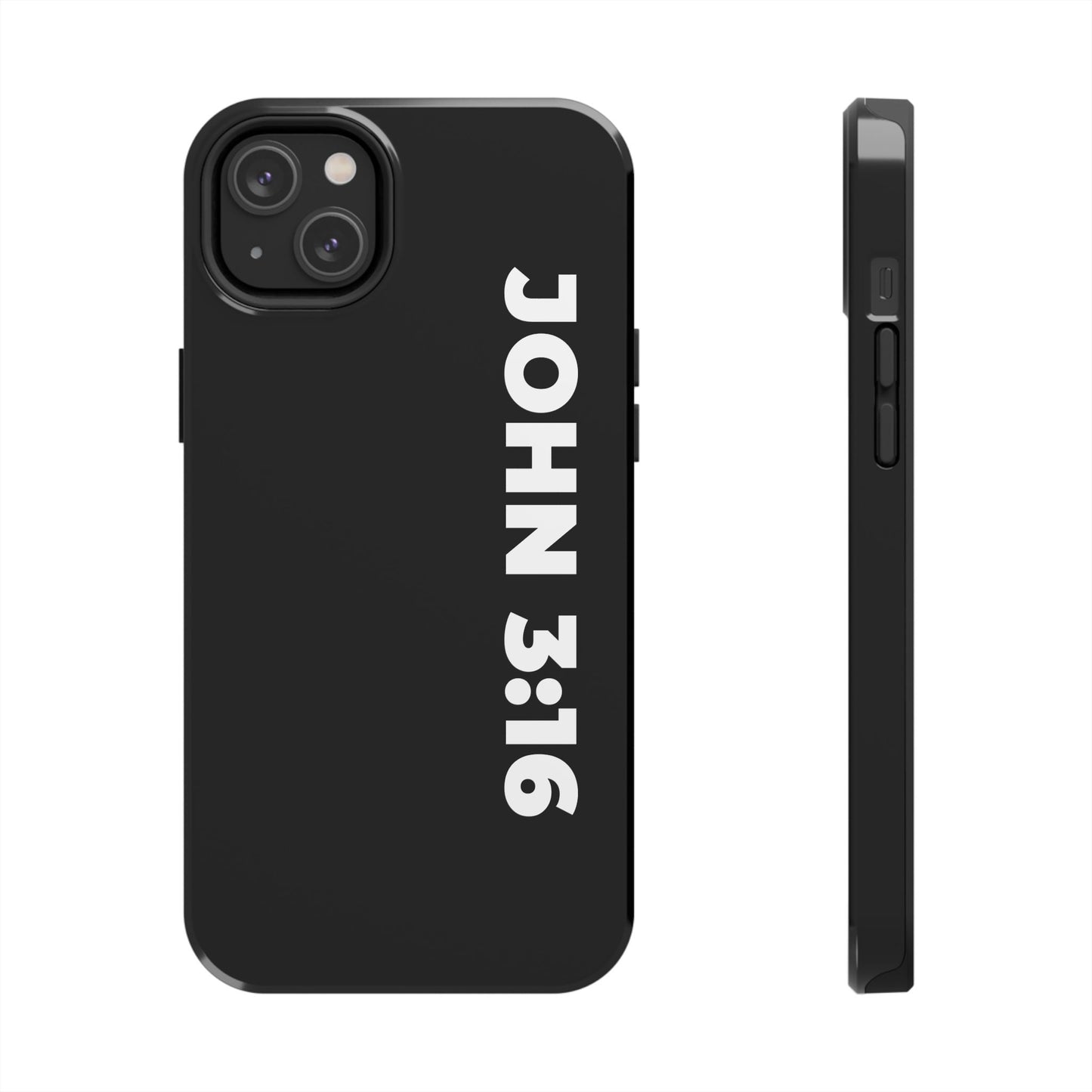 John 3:16 Tough Phone Case — Black Christian Scripture Phone Cover