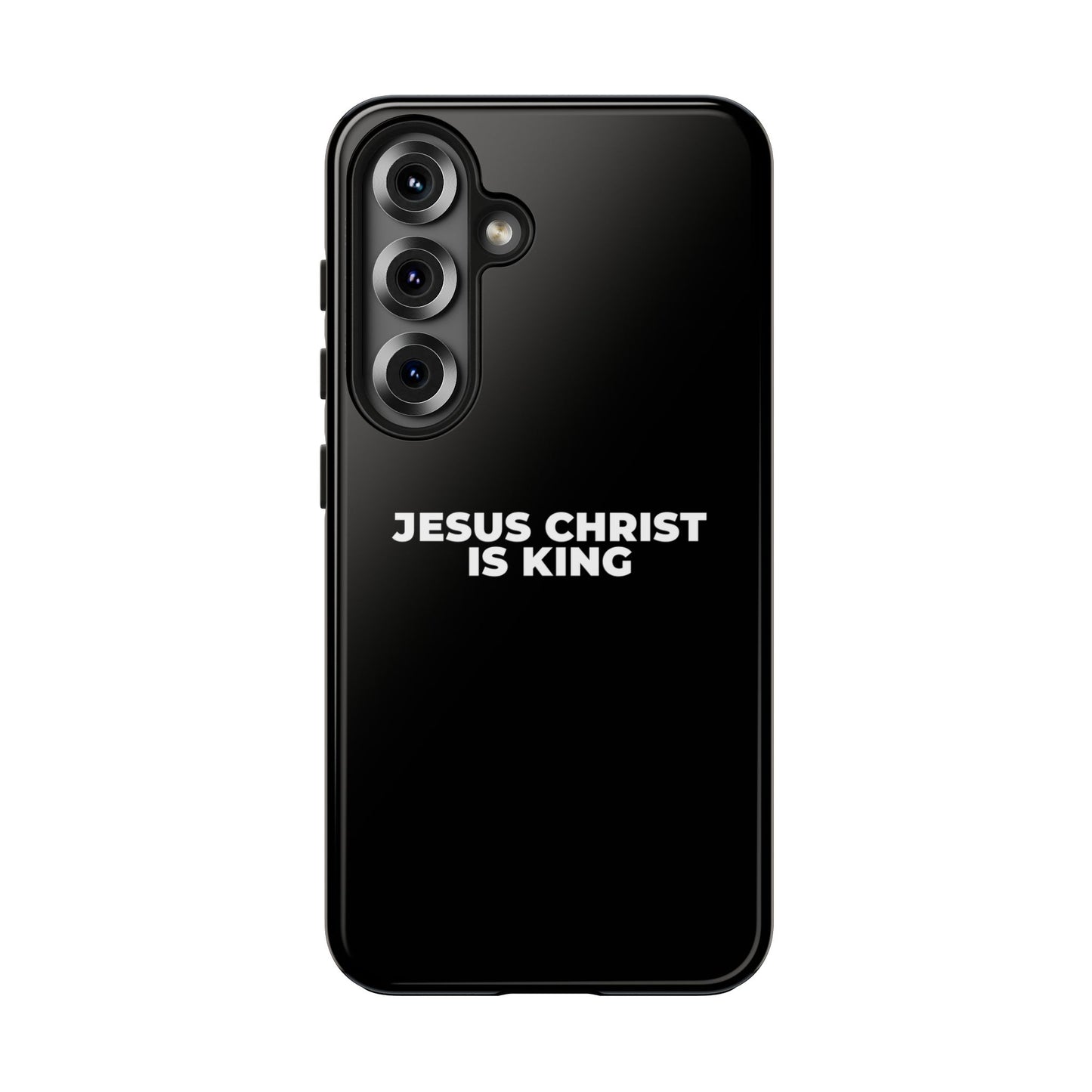 Jesus Christ Is King Tough Phone Case — Black Faith Protective Case