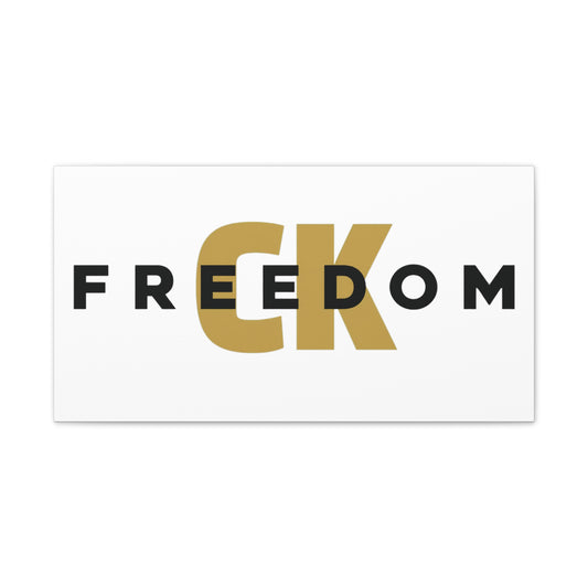Freedom CK Canvas Wall Art – Bold Gold & Black Typography