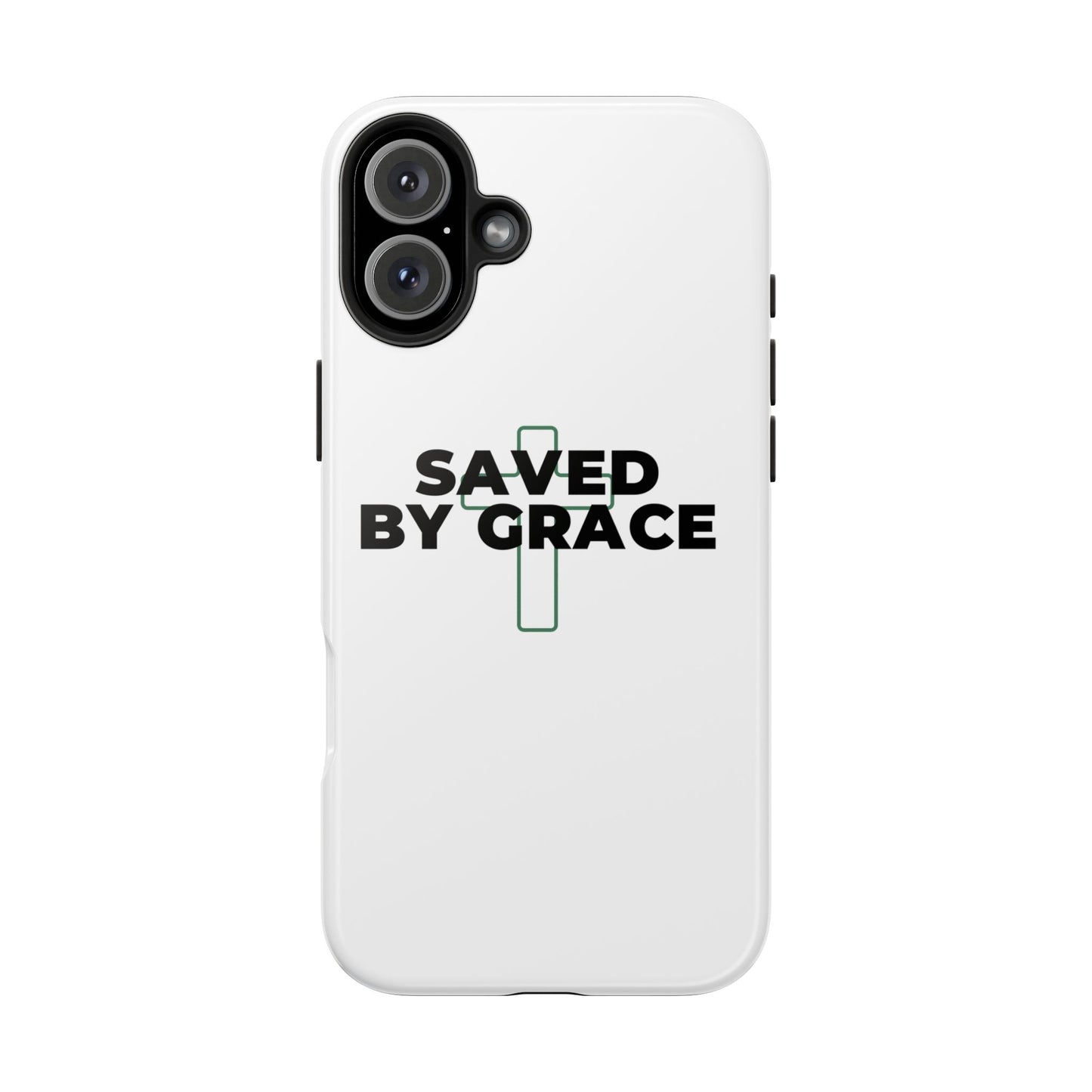 Saved By Grace Tough Phone Case — Christian Cross Protective Phone Cover