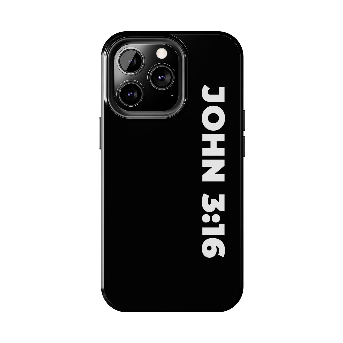 John 3:16 Tough Phone Case — Black Christian Scripture Phone Cover