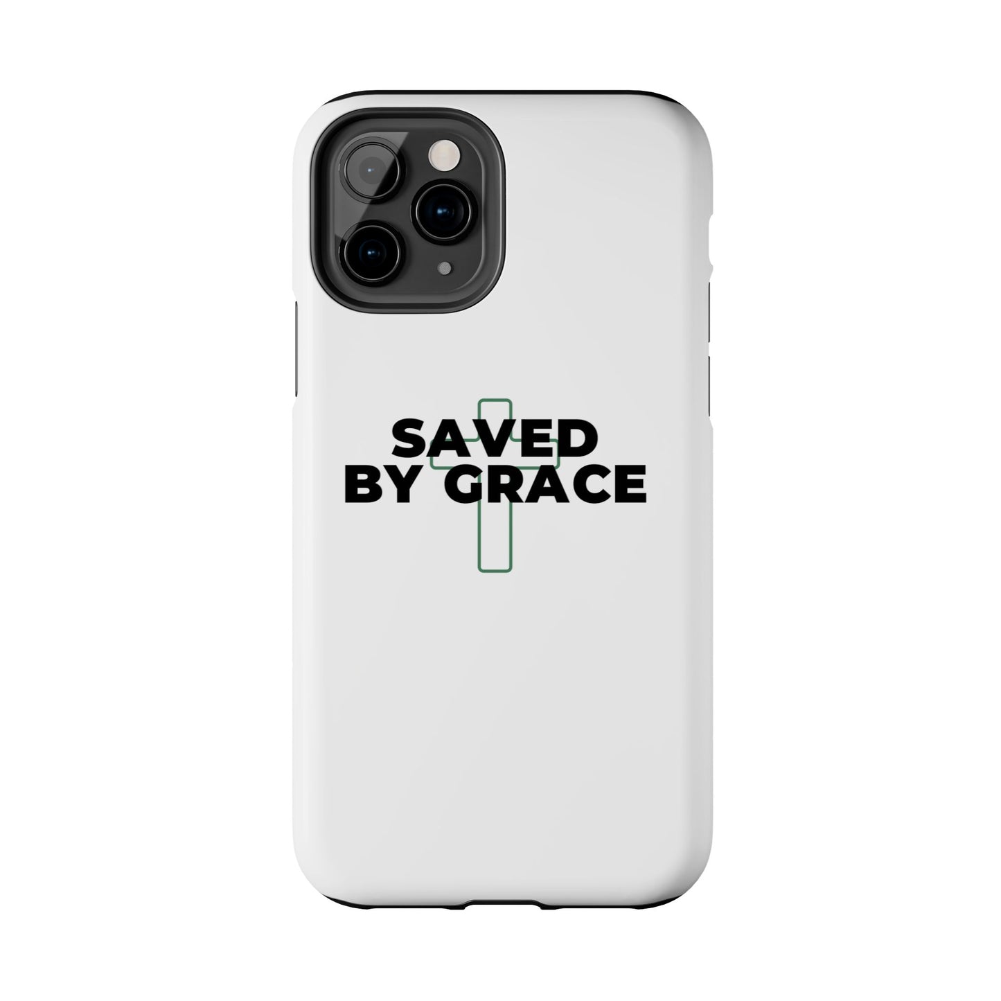Saved By Grace Tough Phone Case — Christian Cross Protective Phone Cover