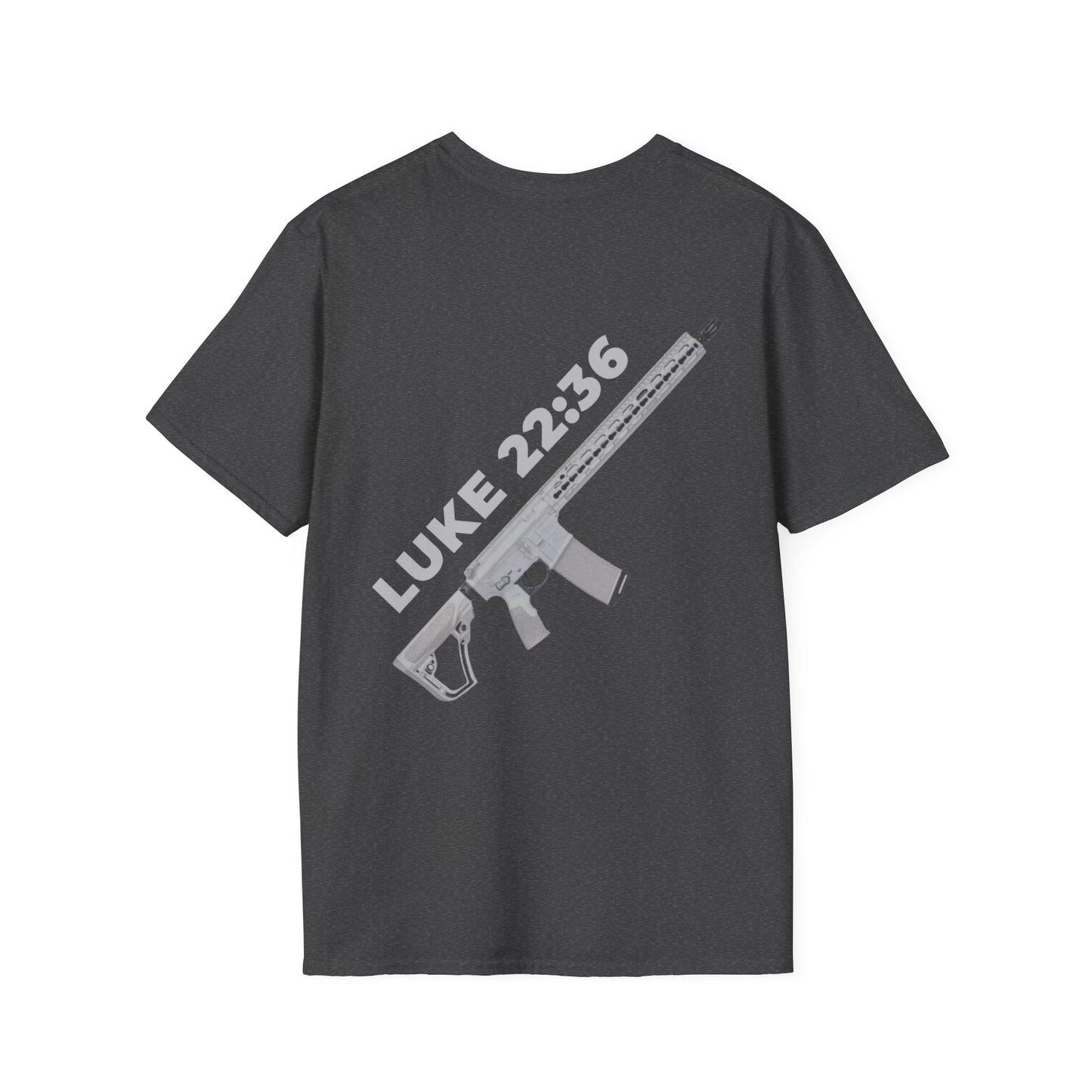 Sell your cloak and buy a sword — "Luke 22:36" Rifle Graphic Christian Faith Tee