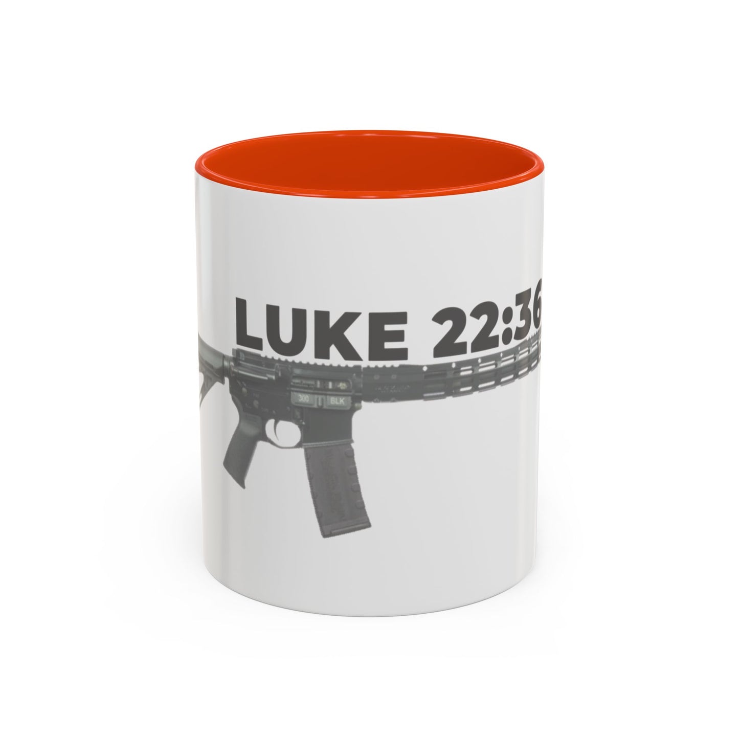 Luke 22:36 Rifle Mug – Christian Scripture Coffee Cup (11oz/15oz)