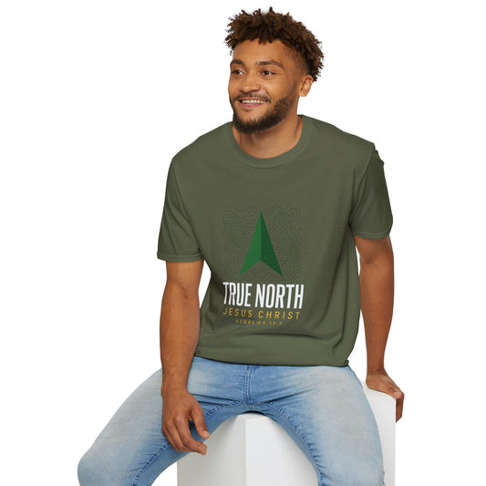 True North Jesus Christ T-Shirt - Hebrews 12:2 | Bible Compass