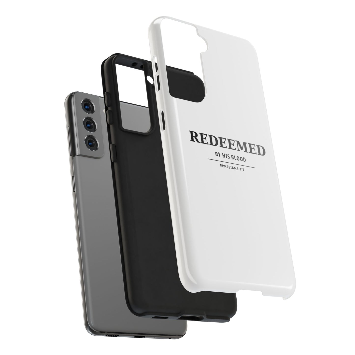 Redeemed Phone Case — "Redeemed by His Blood" Christian iPhone Case, Ephesians 1:7 Religious Tough Phone Cover