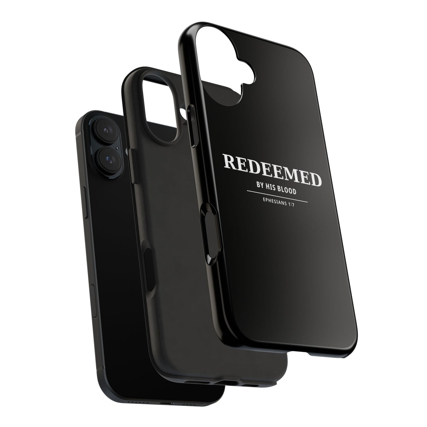 Redeemed Phone Case — "Redeemed by His Blood" Christian iPhone Case, Ephesians 1:7 Religious Tough Phone Cover
