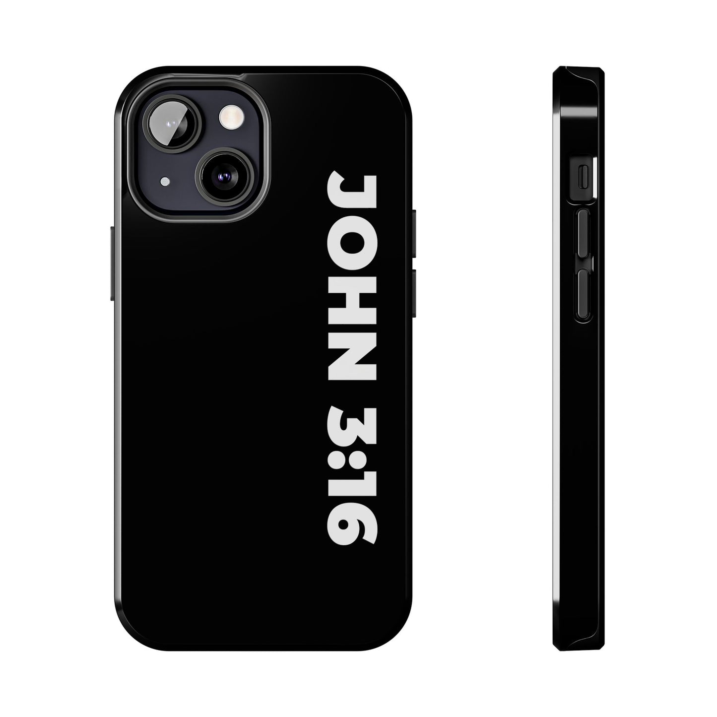 John 3:16 Tough Phone Case — Black Christian Scripture Phone Cover