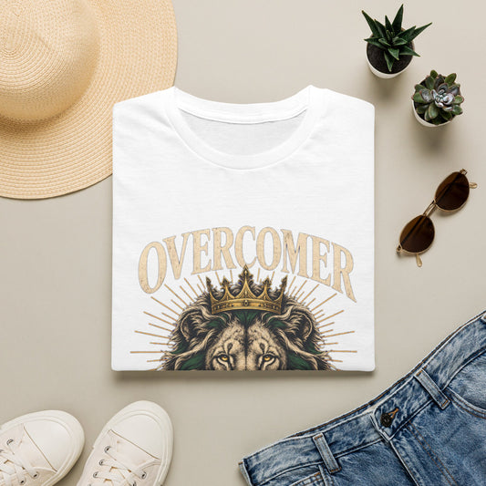 Overcomer Lion T-Shirt - 1 John 5:4 | Bible Compass