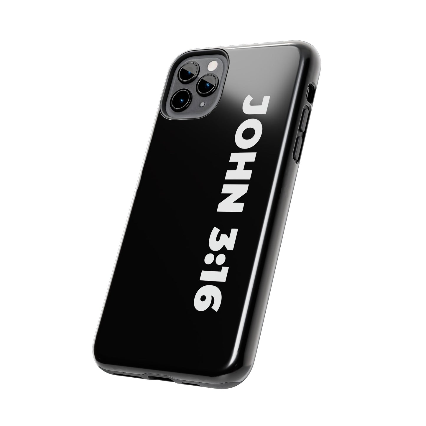 John 3:16 Tough Phone Case — Black Christian Scripture Phone Cover
