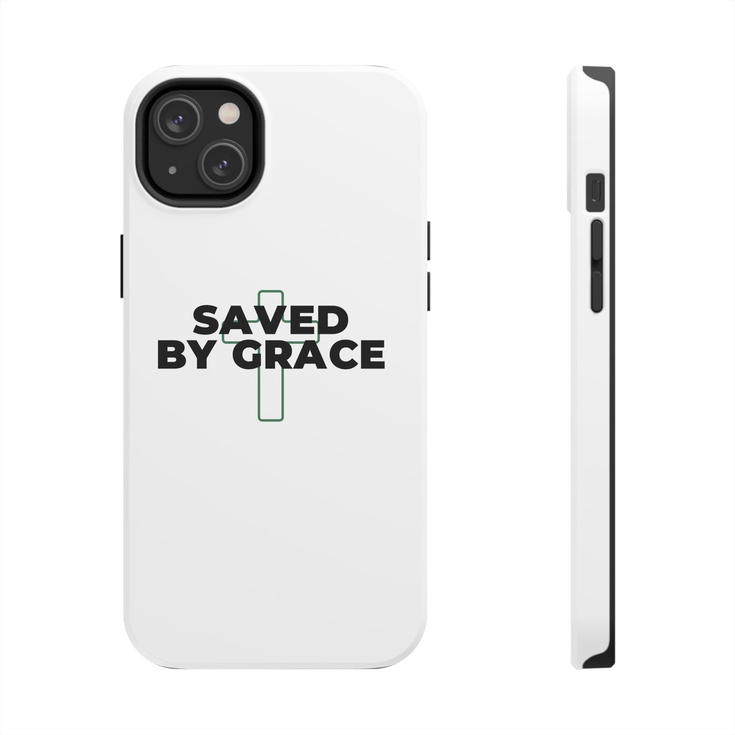 Saved By Grace Tough Phone Case — Christian Cross Protective Phone Cover