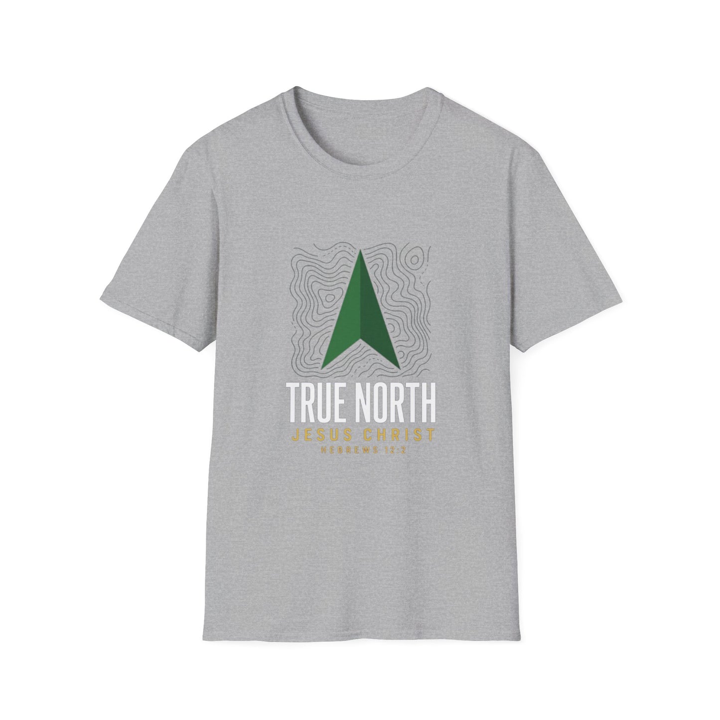 True North Jesus Christ T-Shirt - Hebrews 12:2 | Bible Compass