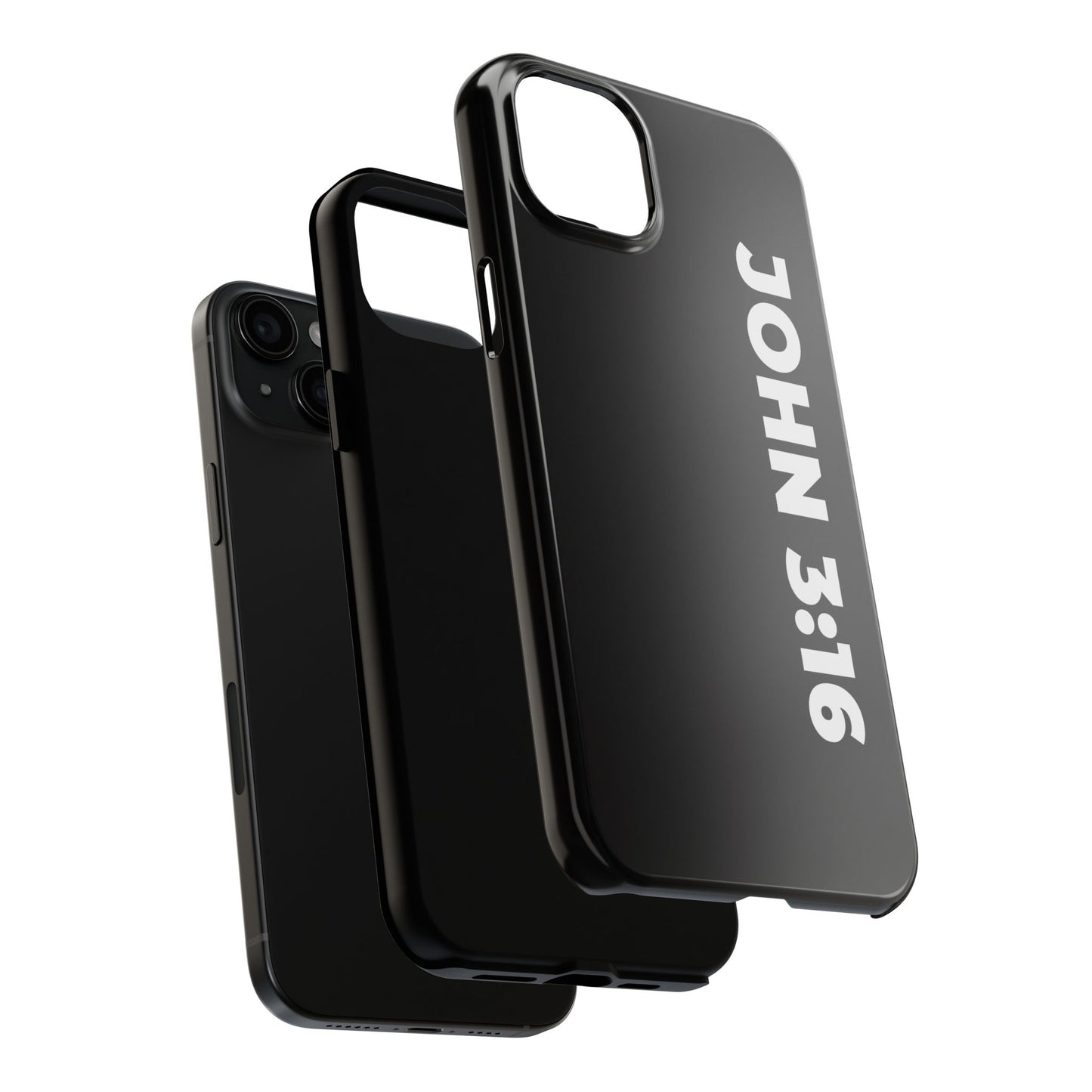 John 3:16 Tough Phone Case — Black Christian Scripture Phone Cover