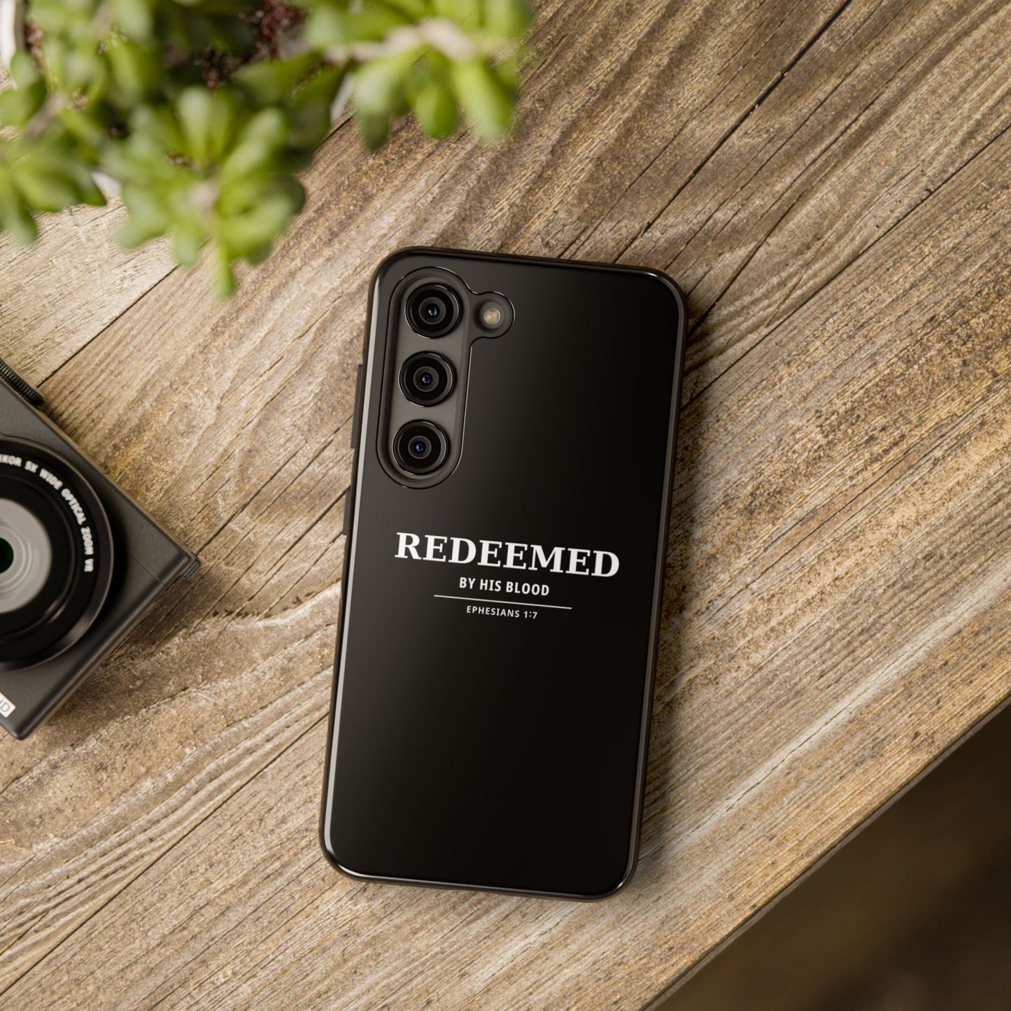 Redeemed Phone Case — "Redeemed by His Blood" Christian iPhone Case, Ephesians 1:7 Religious Tough Phone Cover