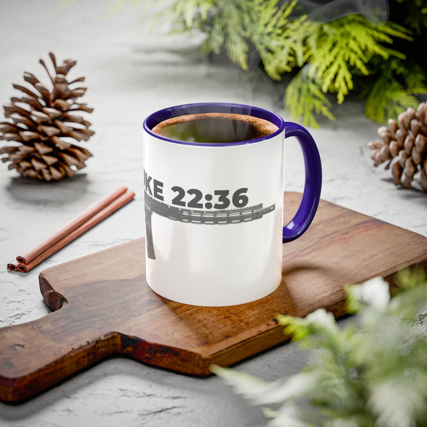 Luke 22:36 Rifle Mug – Christian Scripture Coffee Cup (11oz/15oz)