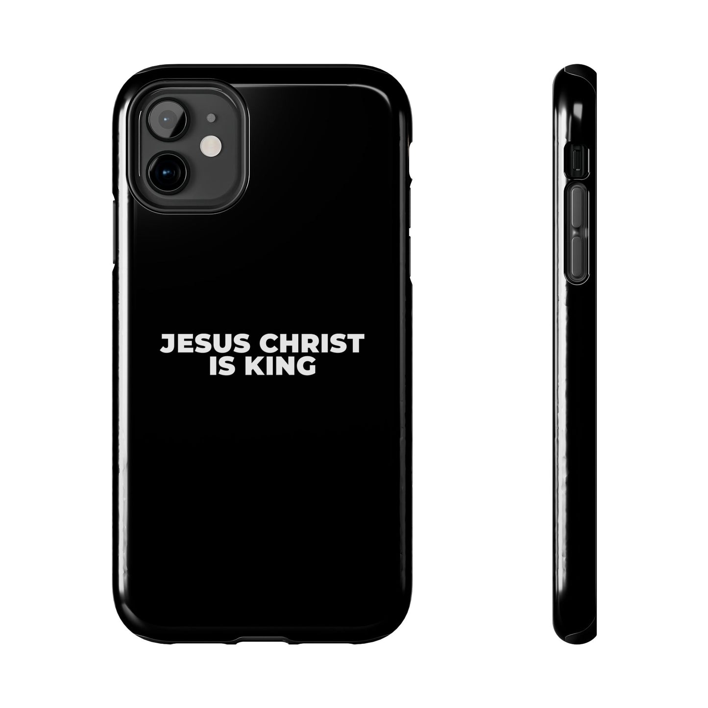 Jesus Christ Is King Tough Phone Case — Black Faith Protective Case