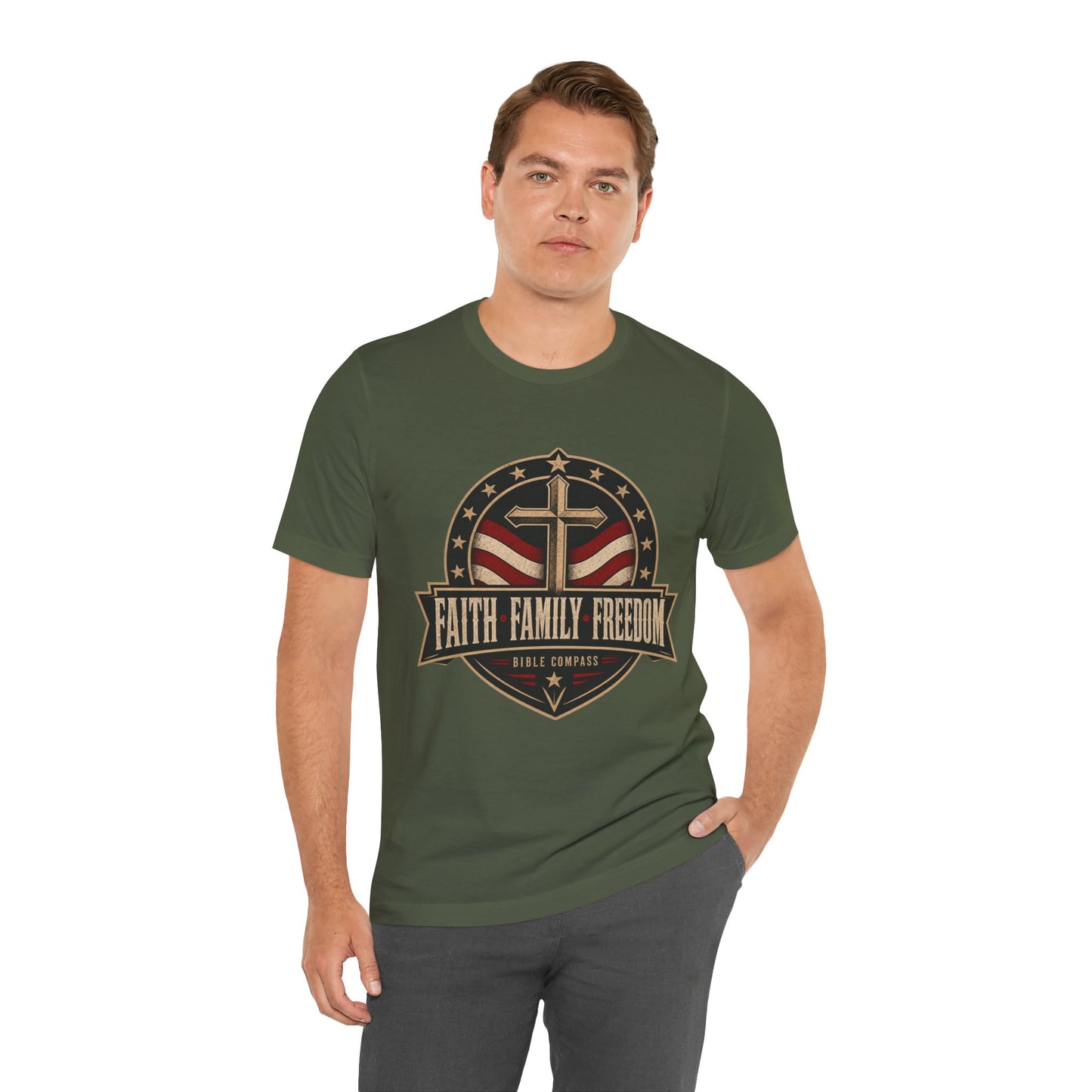 Faith Family Freedom - Patriotic Christian T-Shirt