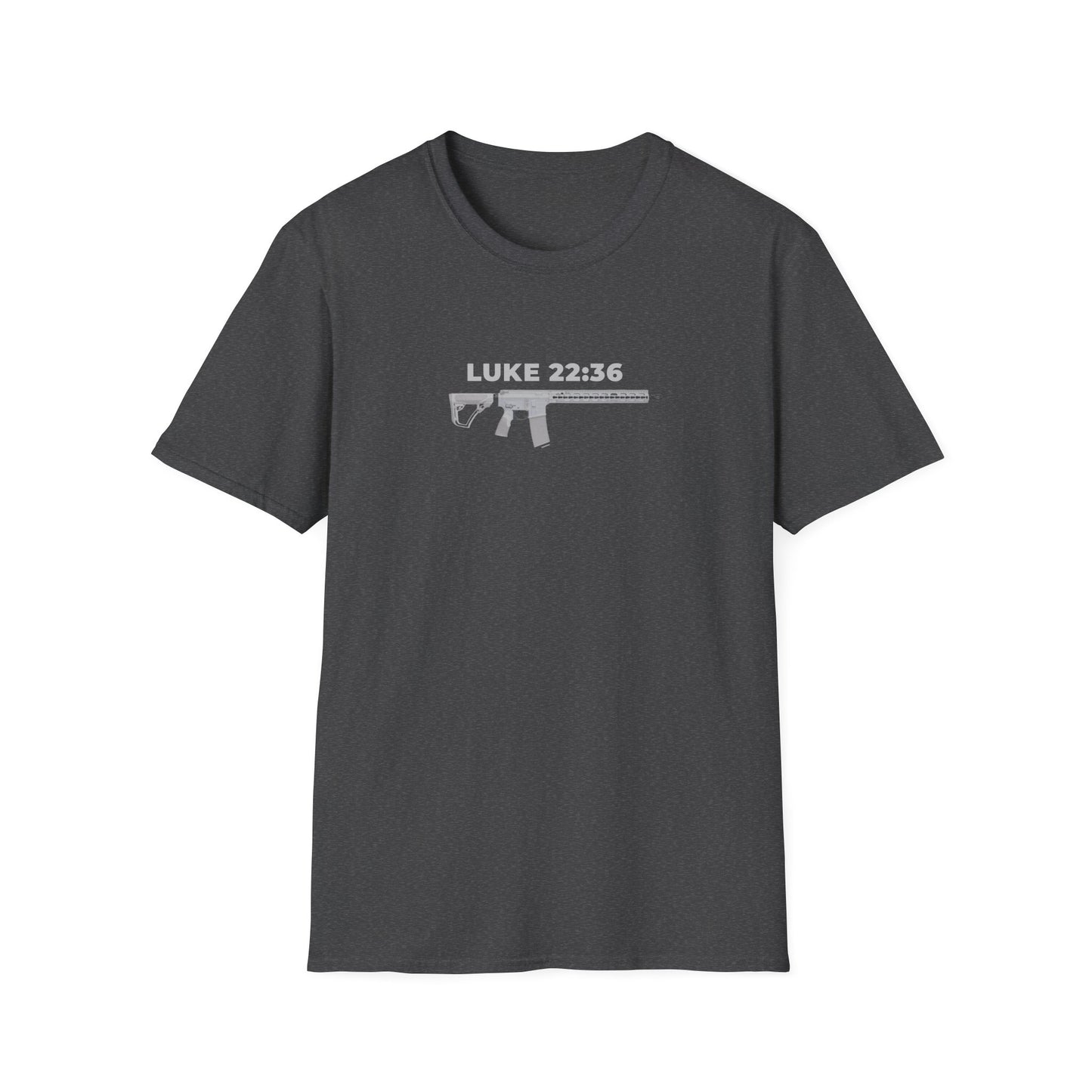 Sell your cloak and buy a sword — "Luke 22:36" Rifle Graphic Christian Faith Tee
