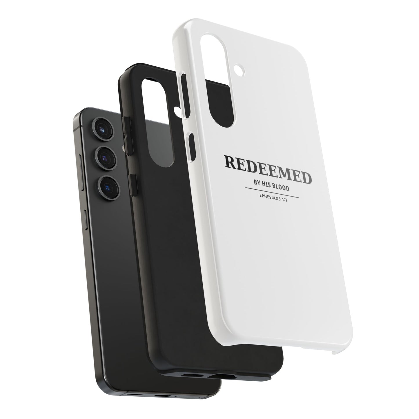 Redeemed Phone Case — "Redeemed by His Blood" Christian iPhone Case, Ephesians 1:7 Religious Tough Phone Cover