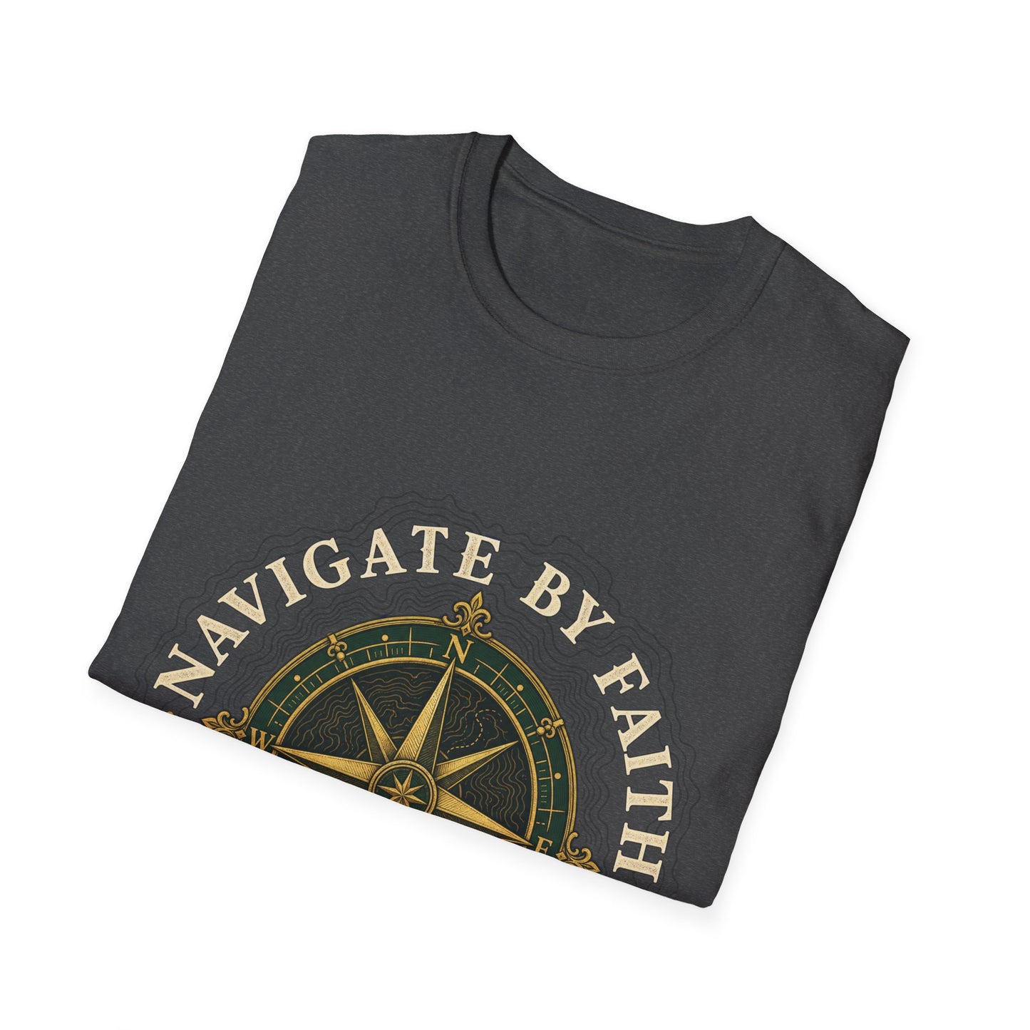 Navigate By Faith T-Shirt - 2 Corinthians 5:7 | Bible Compass