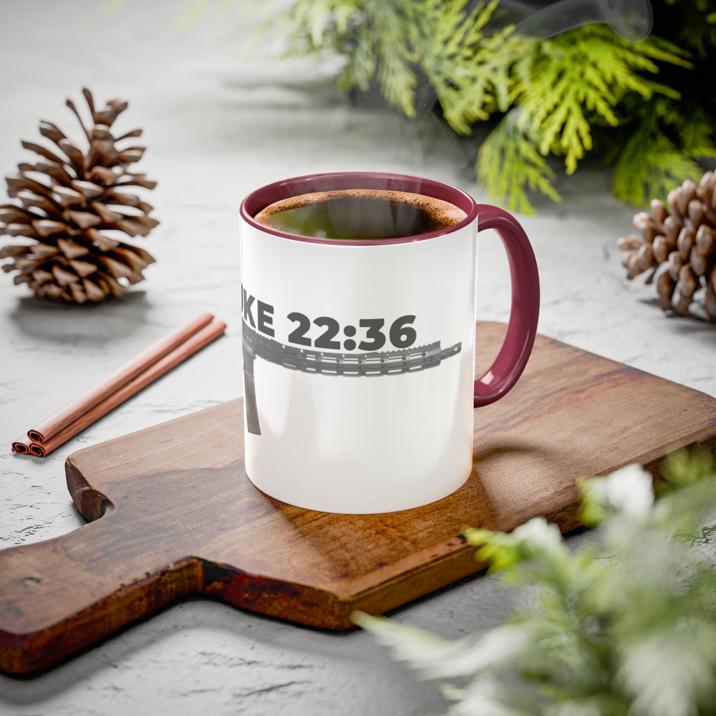 Luke 22:36 Rifle Mug – Christian Scripture Coffee Cup (11oz/15oz)