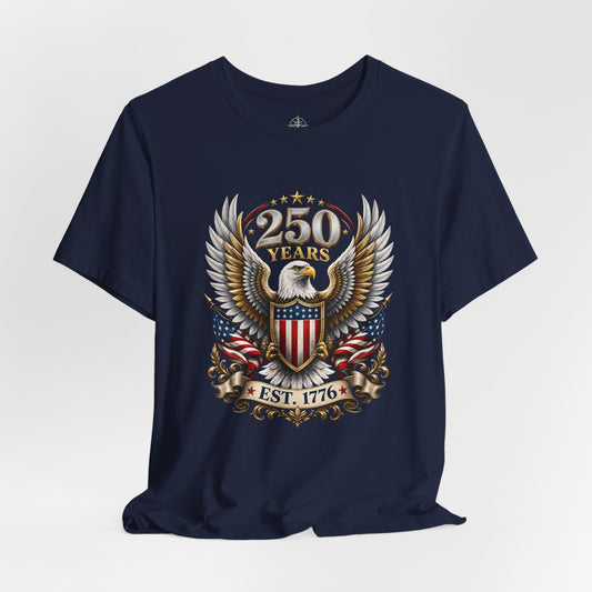 250 Years American Bald Eagle Shield T-Shirt - Bible Compass