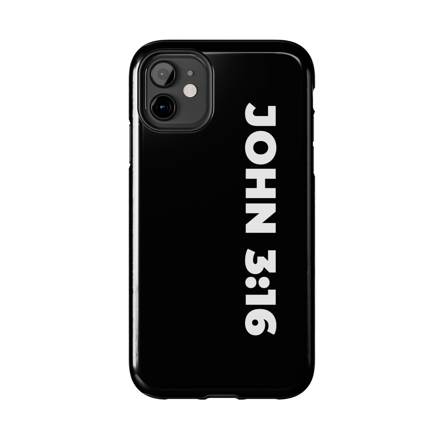 John 3:16 Tough Phone Case — Black Christian Scripture Phone Cover