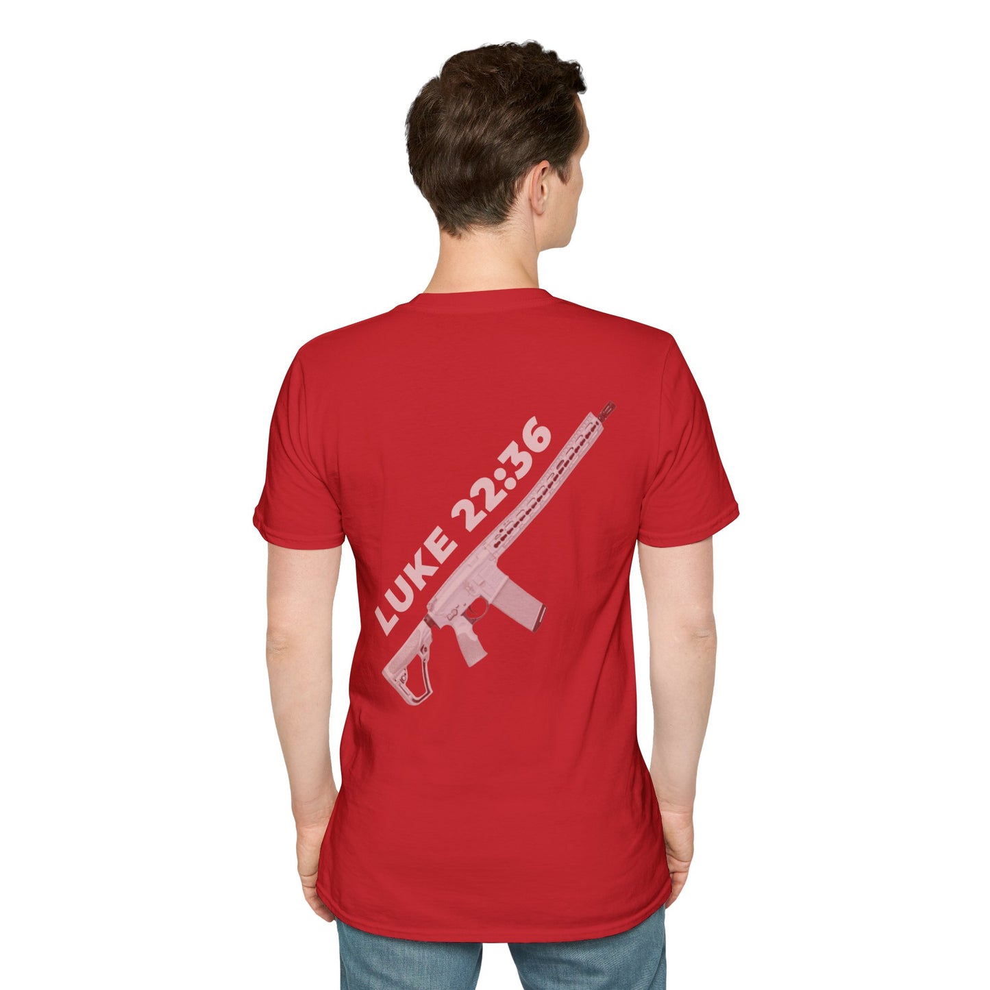 Sell your cloak and buy a sword — "Luke 22:36" Rifle Graphic Christian Faith Tee