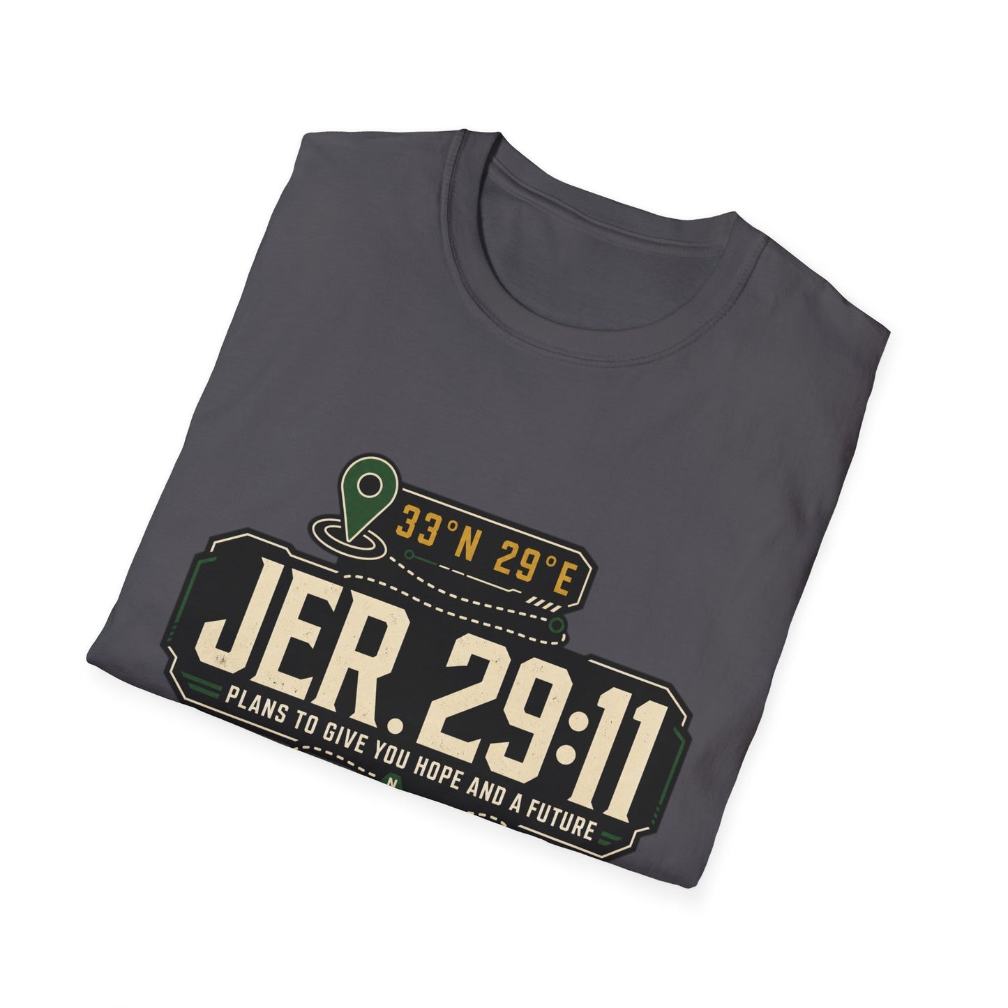 Jeremiah 29:11 Coordinates T-Shirt | Bible Compass