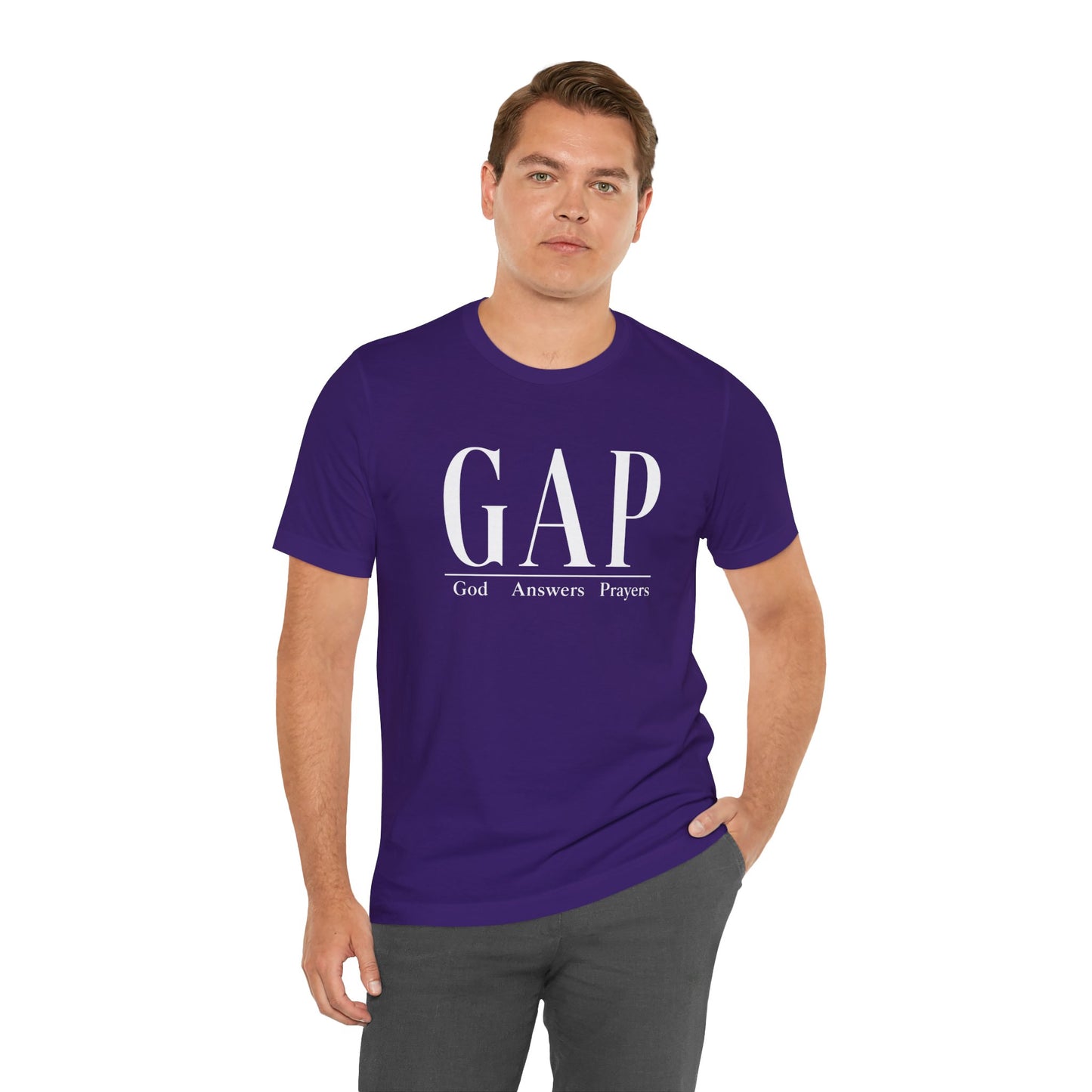 GAP "God Answers Prayers" Christian Short Sleeve Shirt