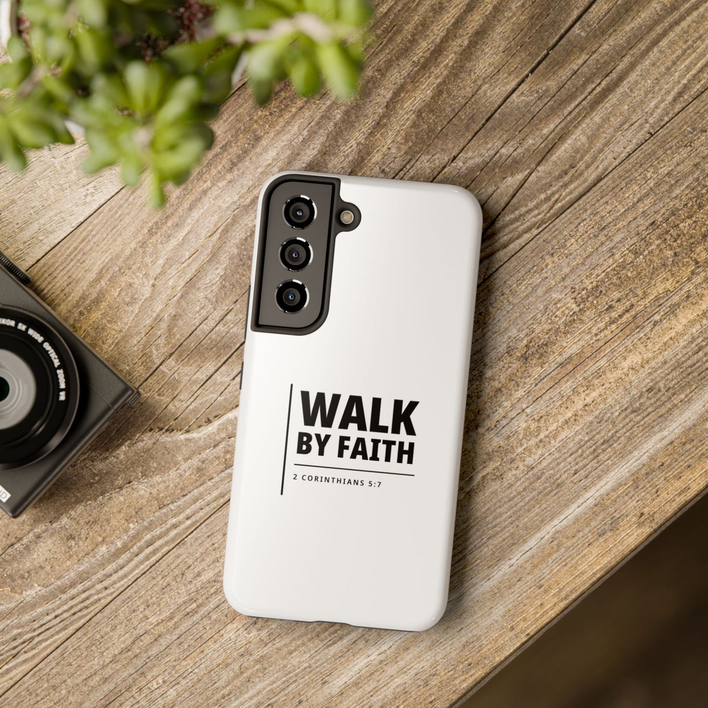 Walk by Faith Tough Phone Case — 2 Corinthians 5:7 Christian Phone Cover