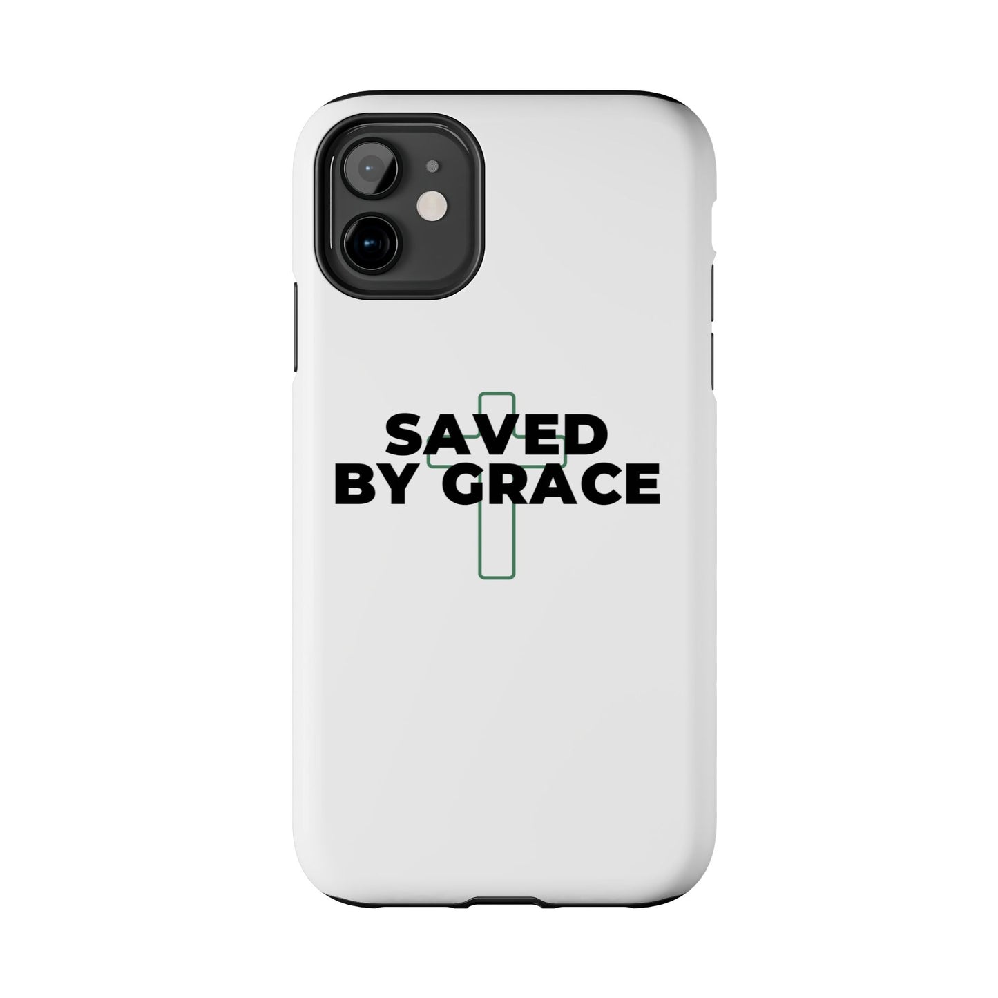 Saved By Grace Tough Phone Case — Christian Cross Protective Phone Cover