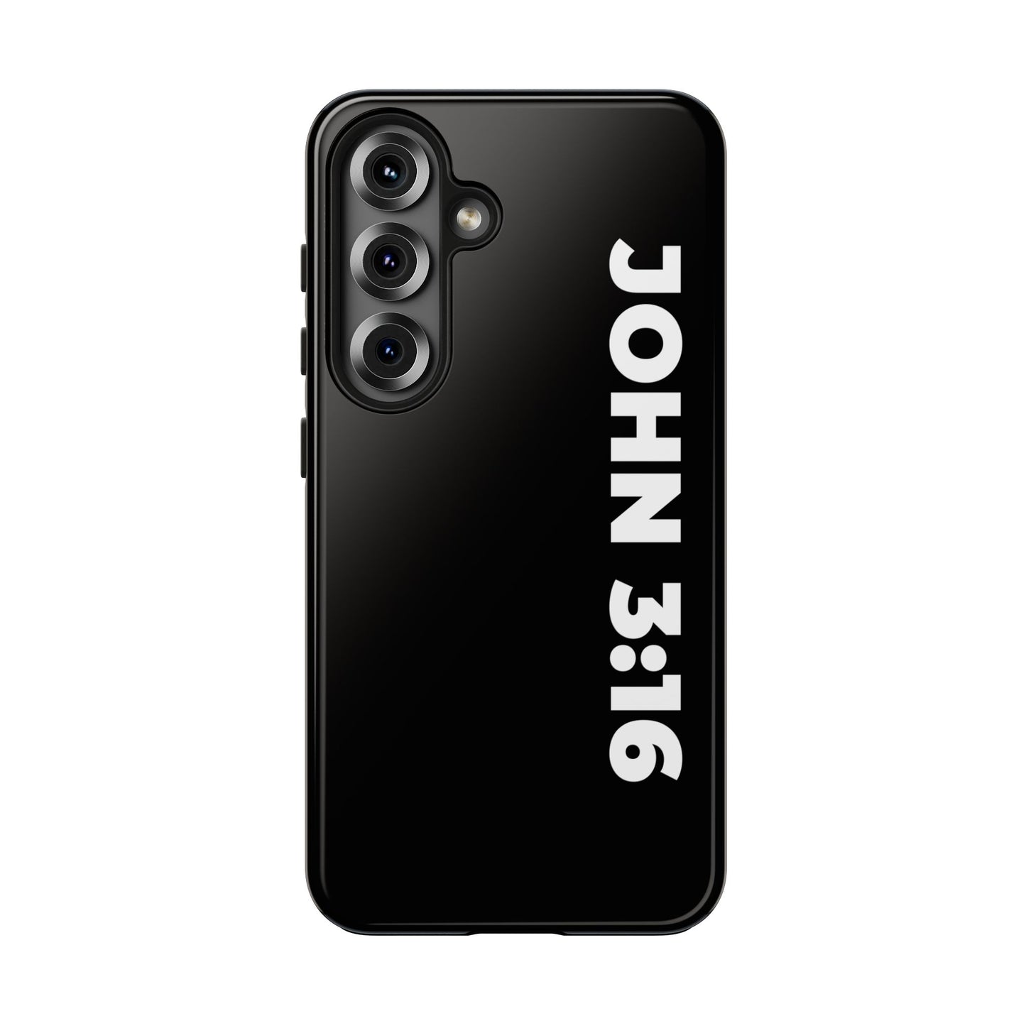 John 3:16 Tough Phone Case — Black Christian Scripture Phone Cover
