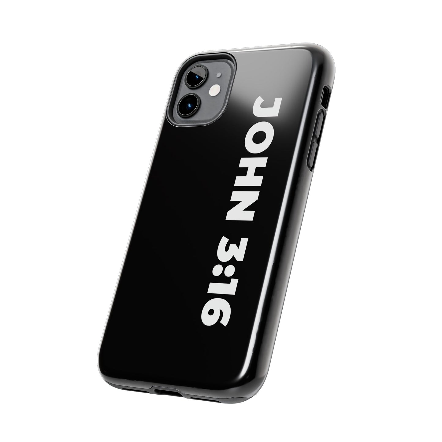 John 3:16 Tough Phone Case — Black Christian Scripture Phone Cover