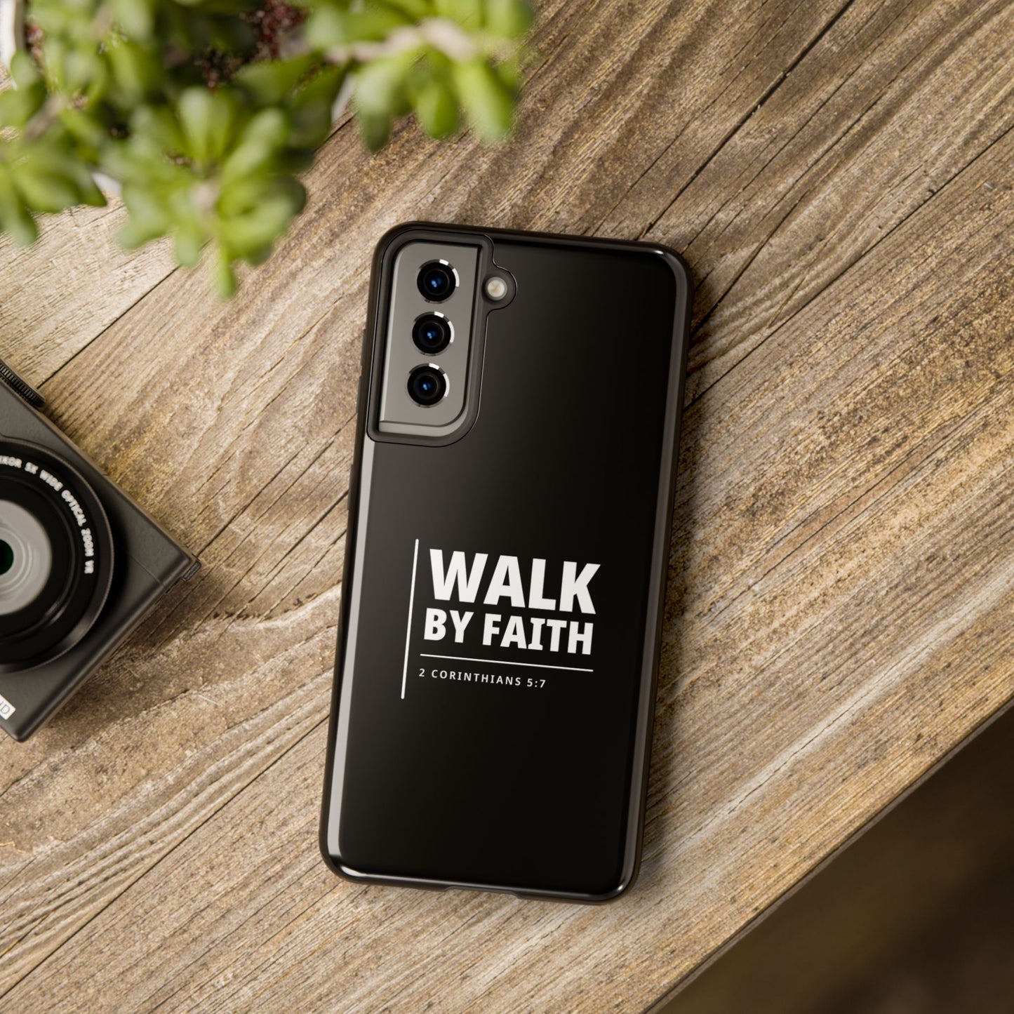 Walk by Faith Tough Phone Case — 2 Corinthians 5:7 Christian Phone Cover