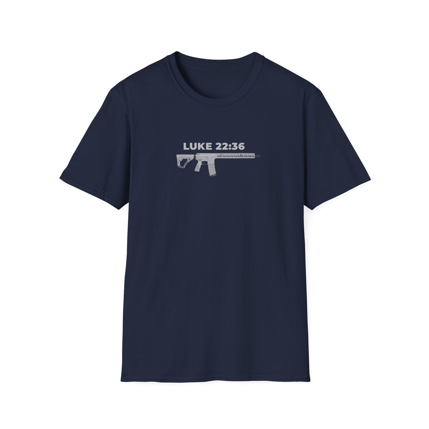 Sell your cloak and buy a sword — "Luke 22:36" Rifle Graphic Christian Faith Tee