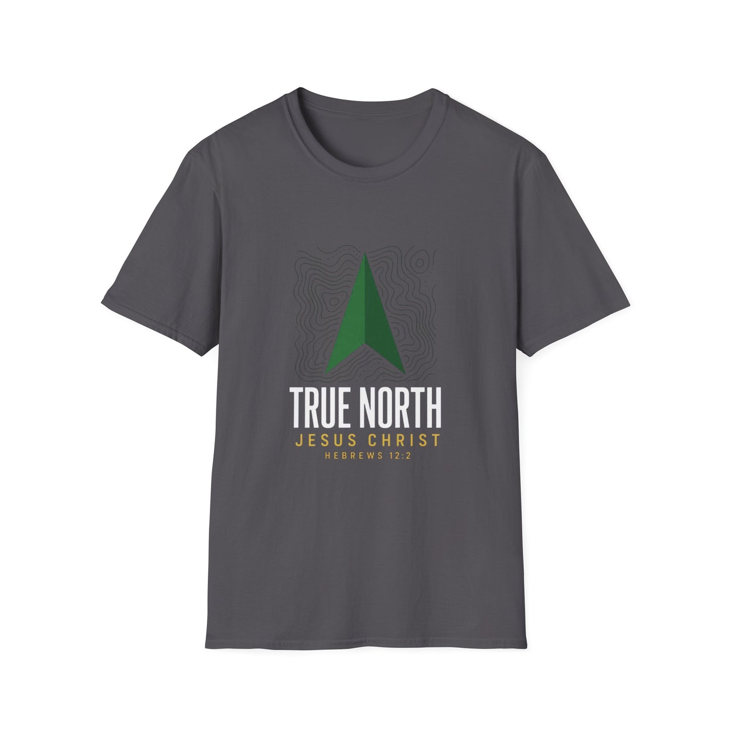 True North Jesus Christ T-Shirt - Hebrews 12:2 | Bible Compass