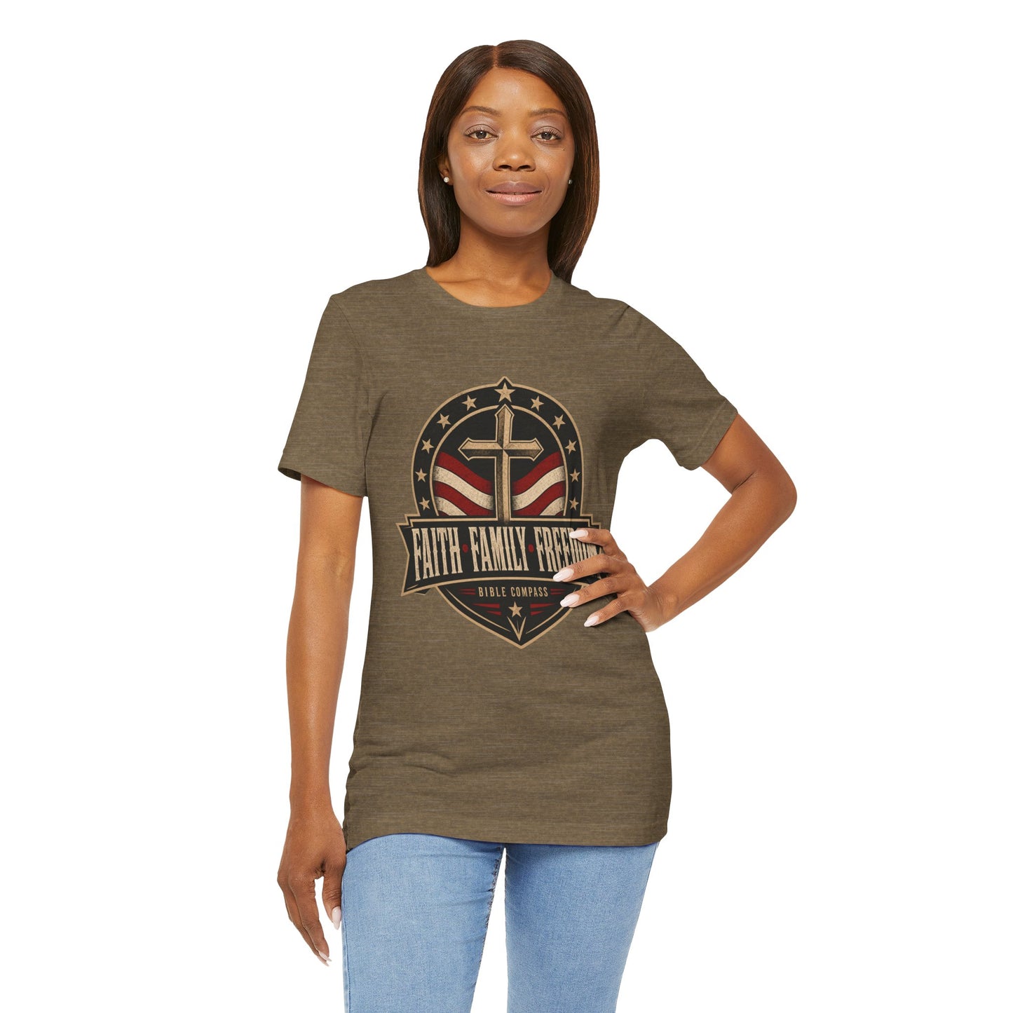 Faith Family Freedom - Patriotic Christian T-Shirt