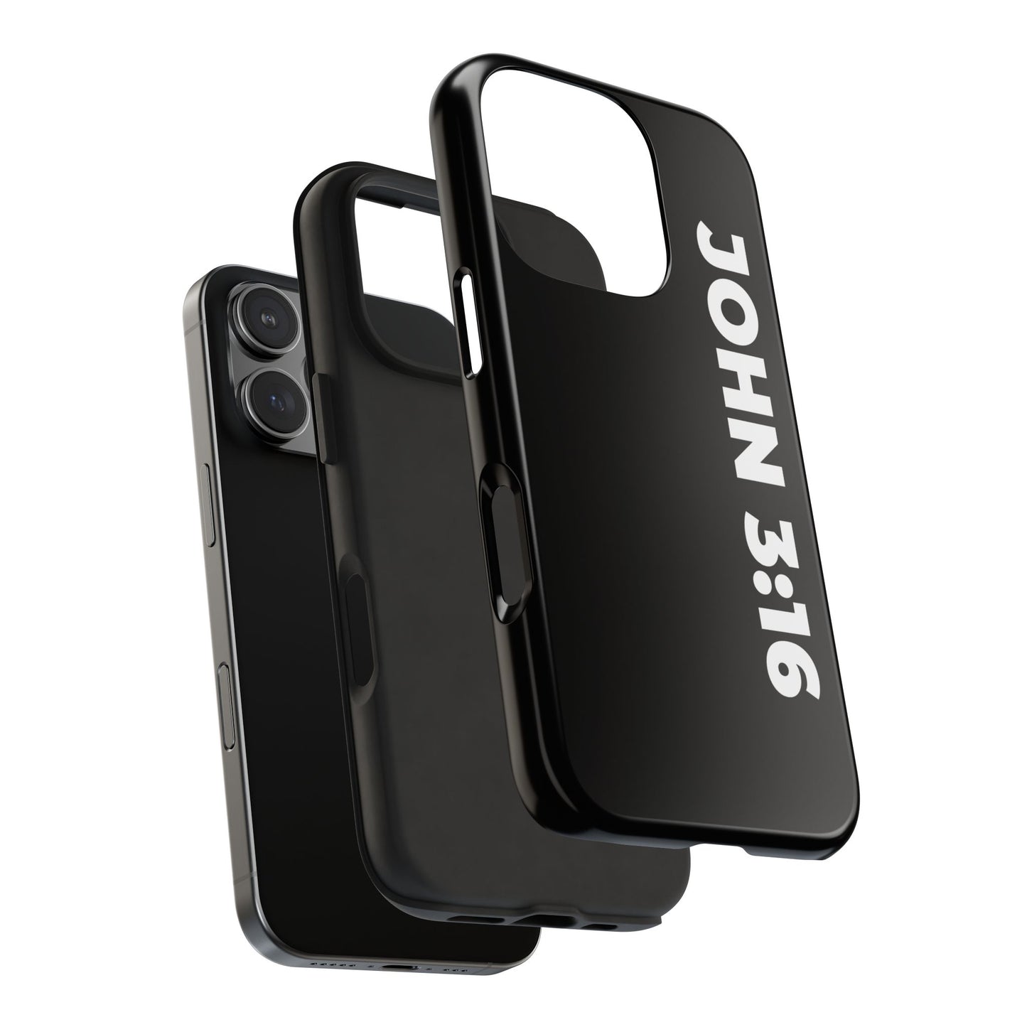 John 3:16 Tough Phone Case — Black Christian Scripture Phone Cover