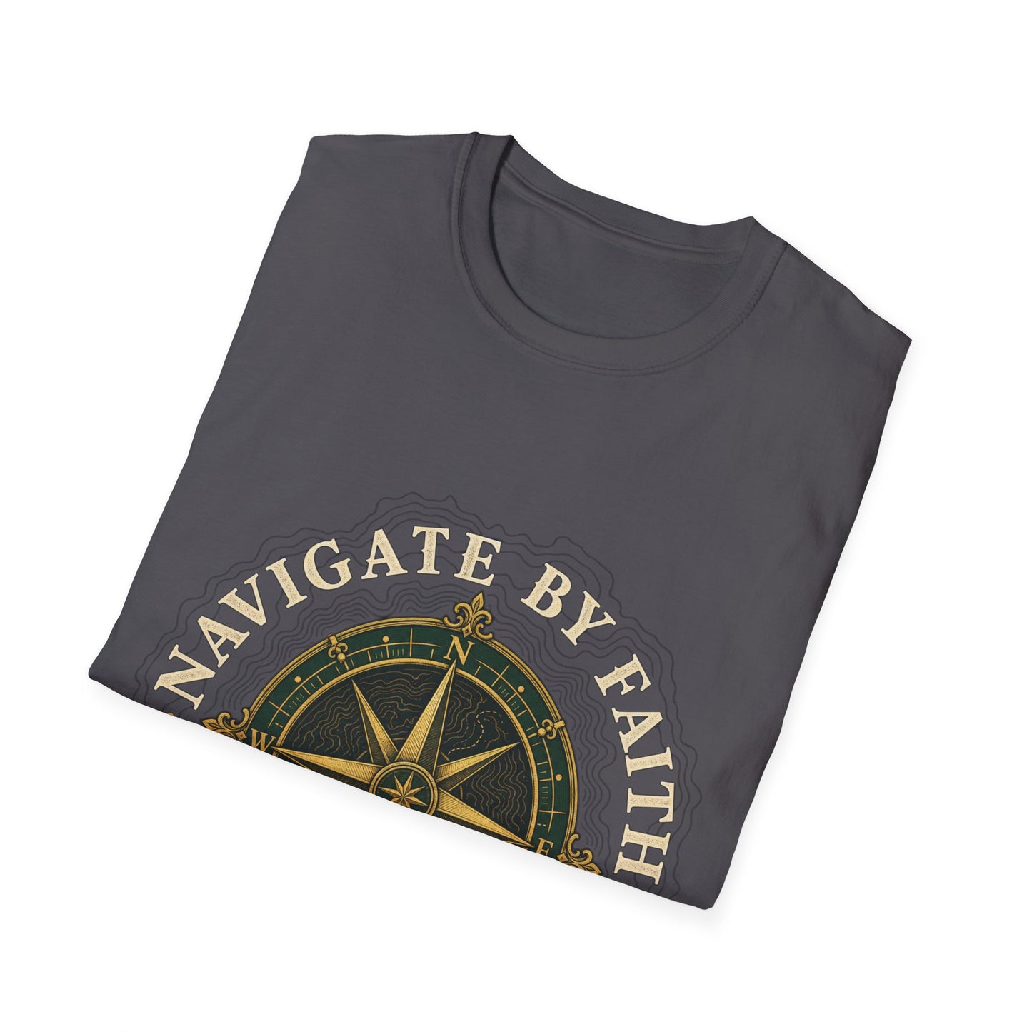 Navigate By Faith T-Shirt - 2 Corinthians 5:7 | Bible Compass