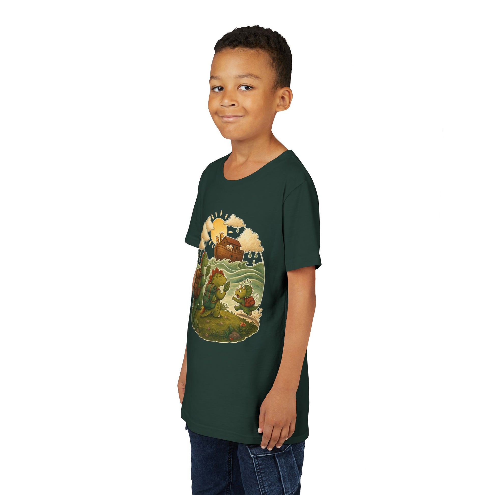Kids Dinosaur Noah's Ark Christian T-Shirt - Bible Compass