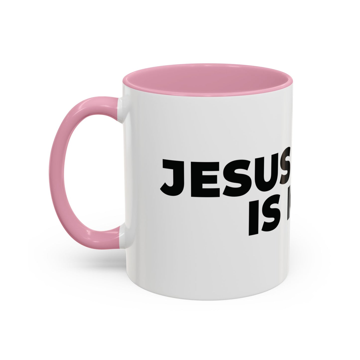 Jesus Christ Is King Coffee Mug — Black-Trim Ceramic 11oz & 15oz