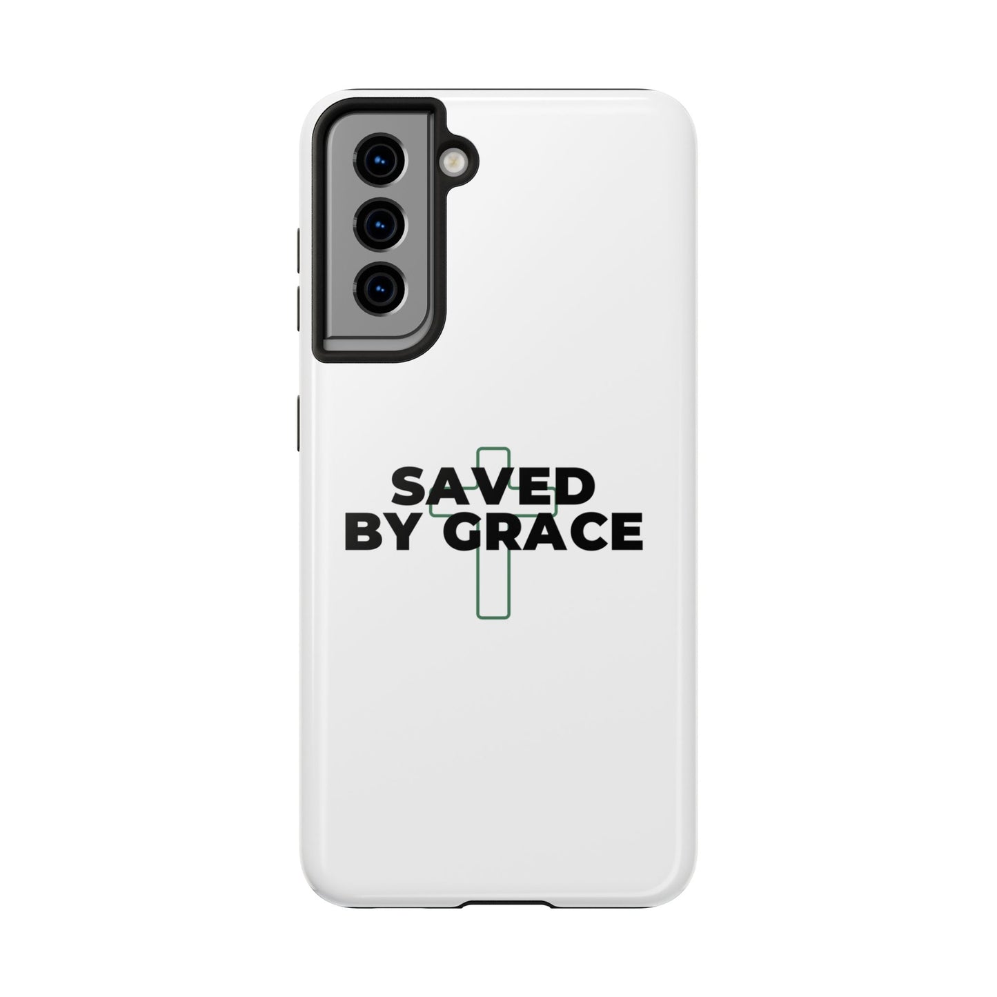 Saved By Grace Tough Phone Case — Christian Cross Protective Phone Cover