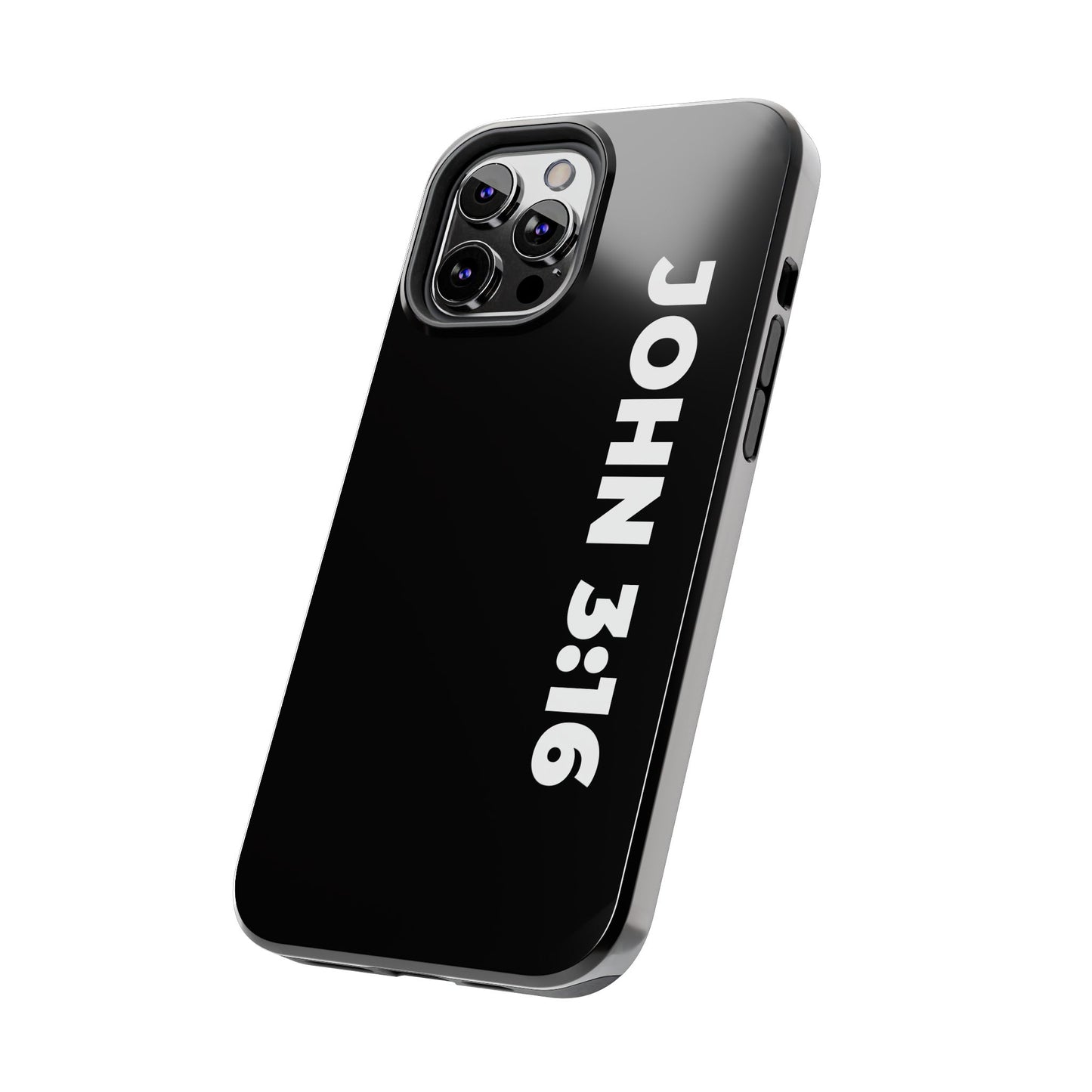 John 3:16 Tough Phone Case — Black Christian Scripture Phone Cover
