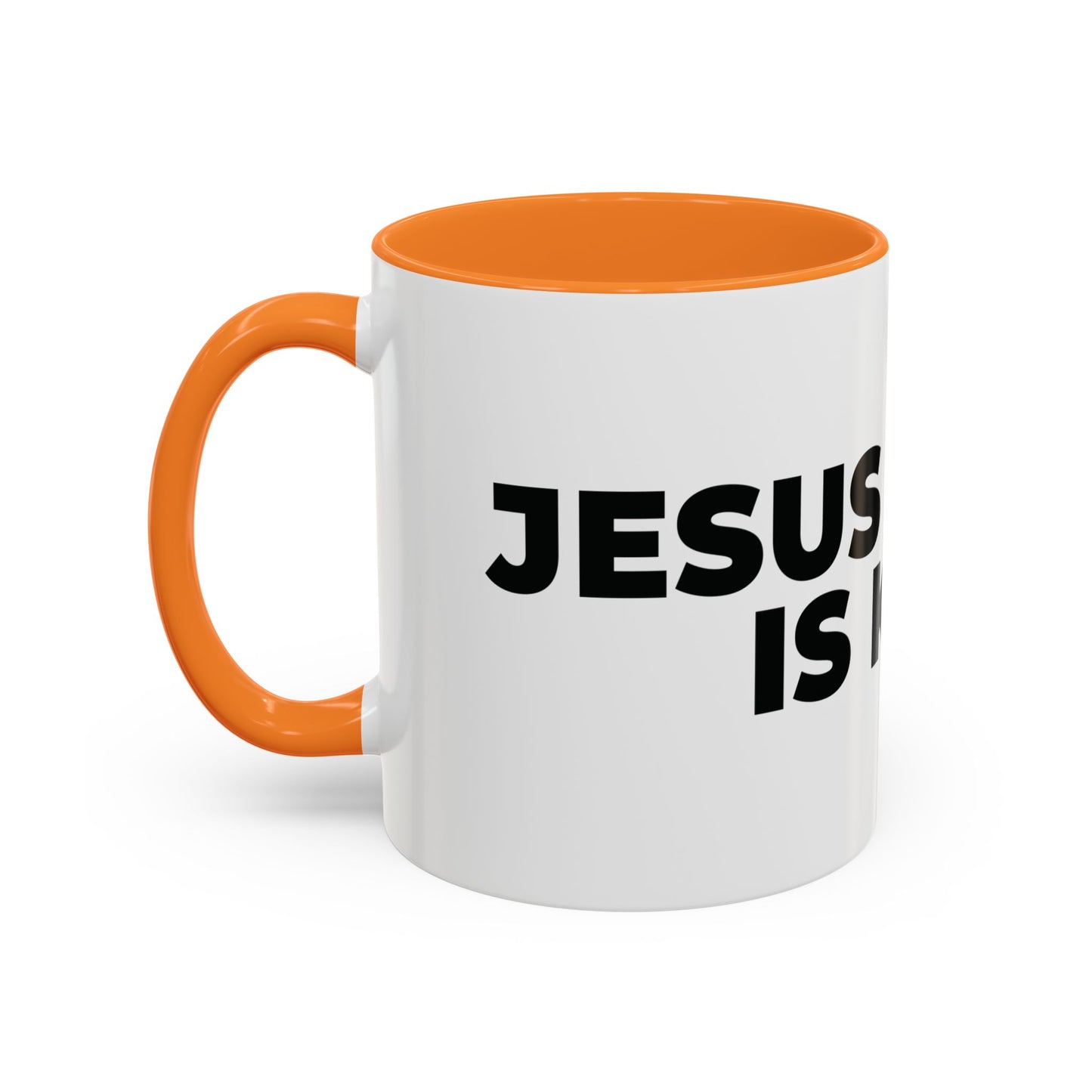 Jesus Christ Is King Coffee Mug — Black-Trim Ceramic 11oz & 15oz