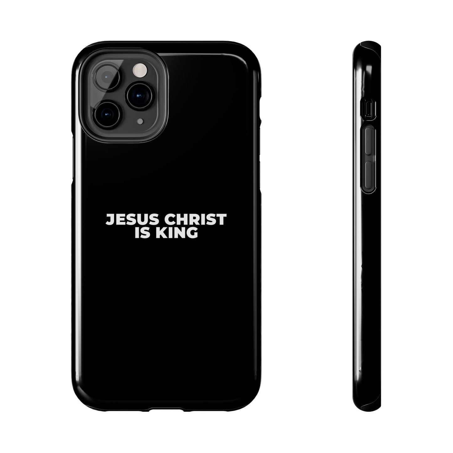 Jesus Christ Is King Tough Phone Case — Black Faith Protective Case