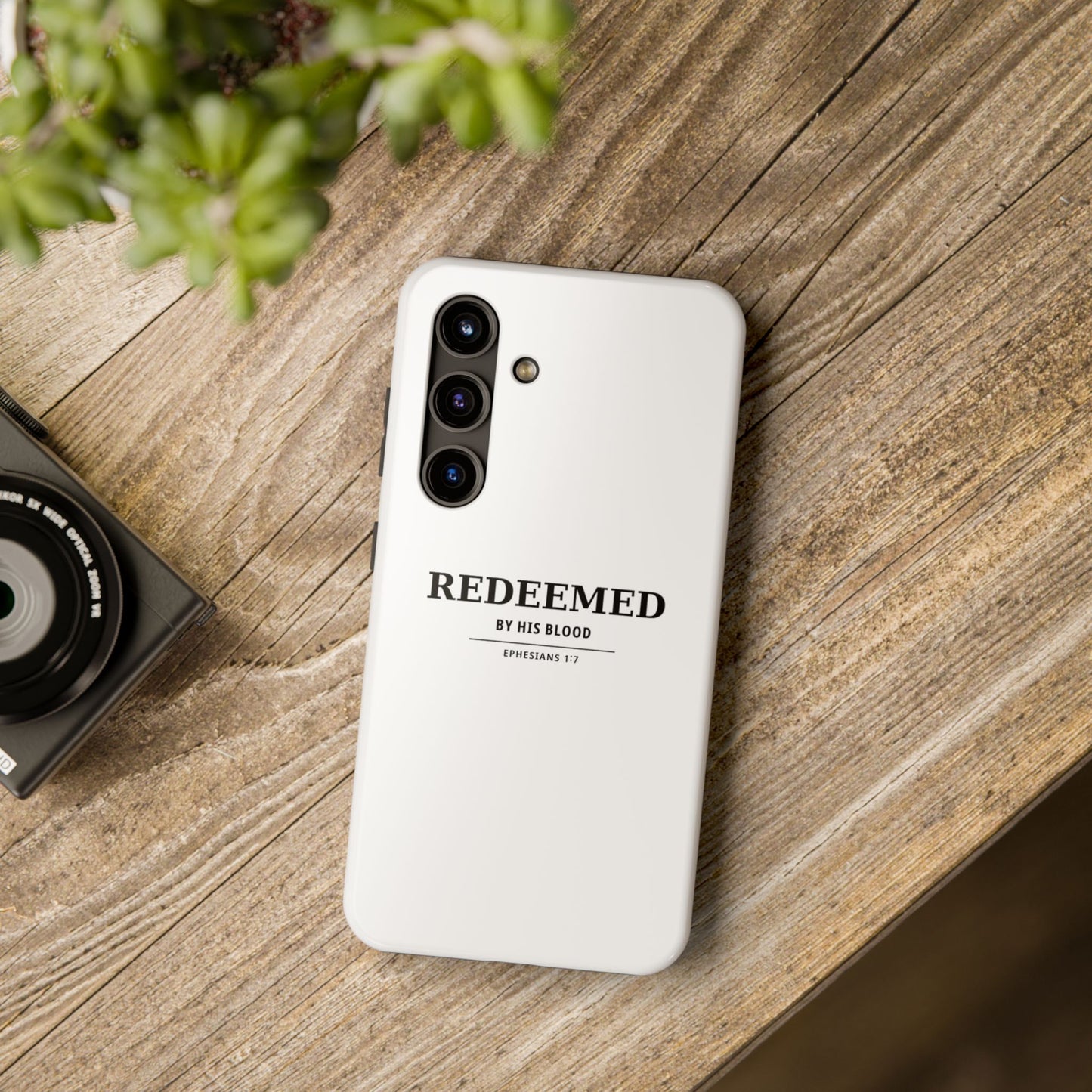 Redeemed Phone Case — "Redeemed by His Blood" Christian iPhone Case, Ephesians 1:7 Religious Tough Phone Cover