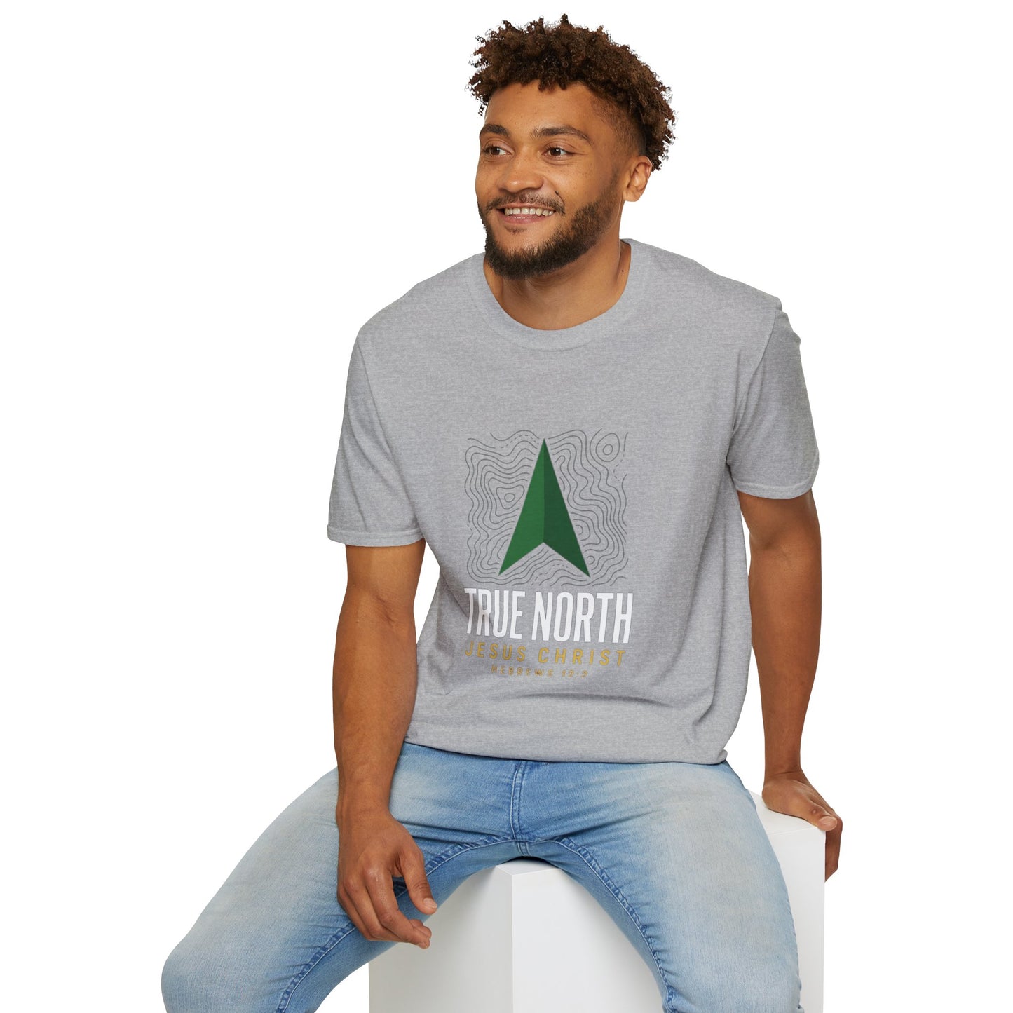 True North Jesus Christ T-Shirt - Hebrews 12:2 | Bible Compass