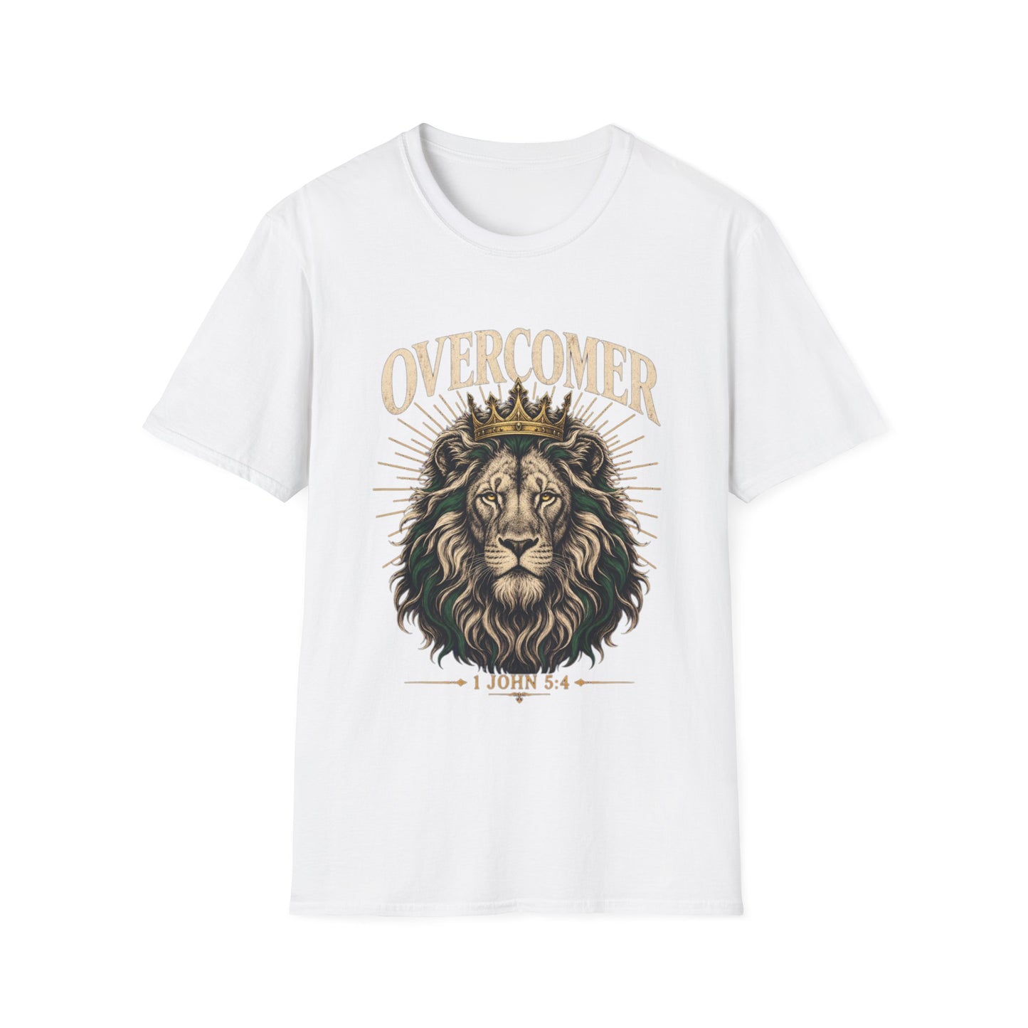 Overcomer Lion T-Shirt - 1 John 5:4 | Bible Compass